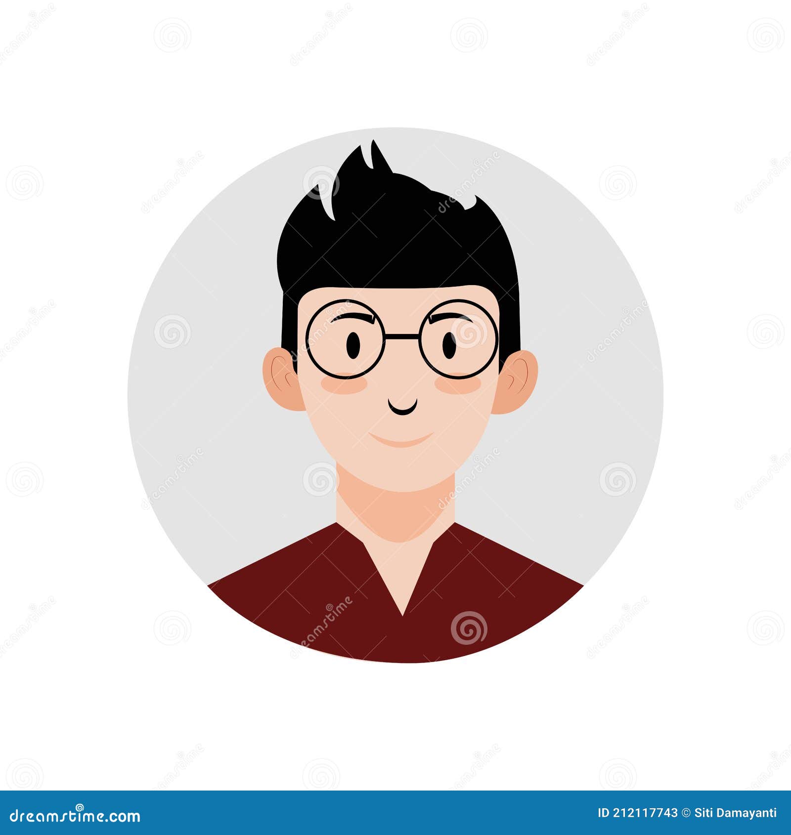 Male Avatar Icon or Portrait. Handsome Young Man Face with Beard Stock  Vector - Illustration of looking, avatar: 187127123