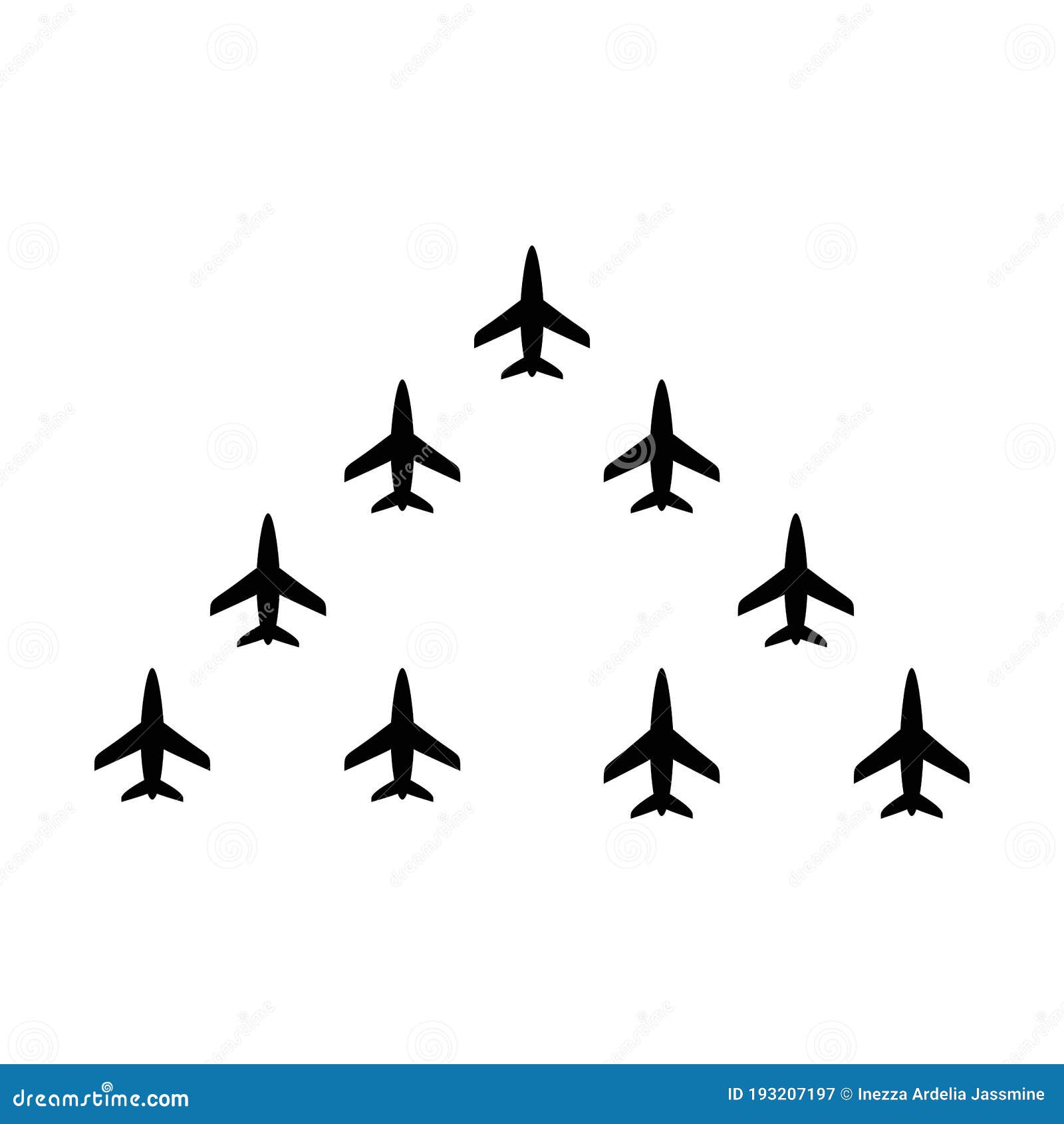 Plane Formation Icon, Illustration Design Template Stock Vector