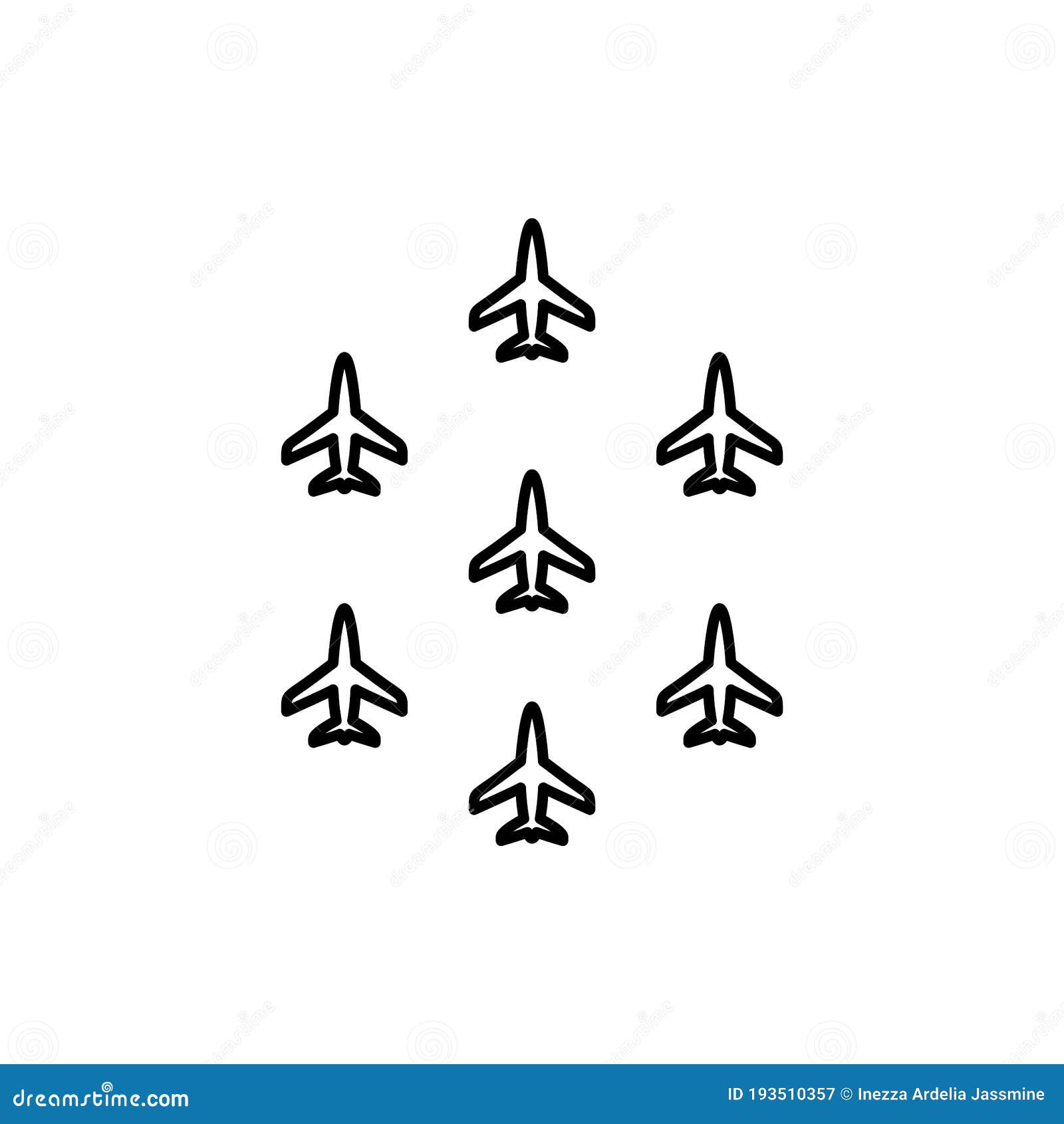 Plane Formation Icon, Illustration Design Template Stock Vector