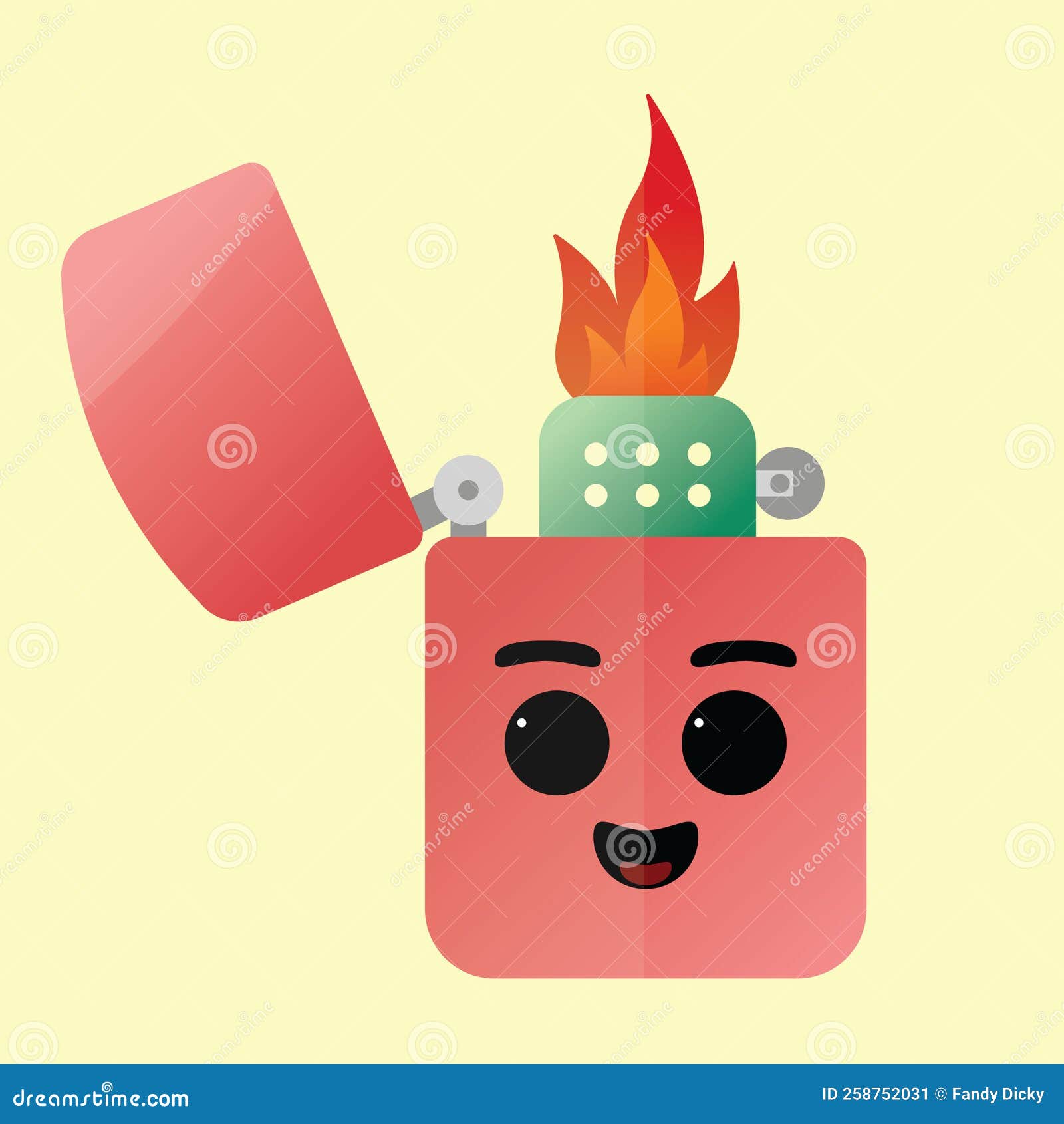 Lighter Cute Icon Vector Character Stock Vector Illustration of