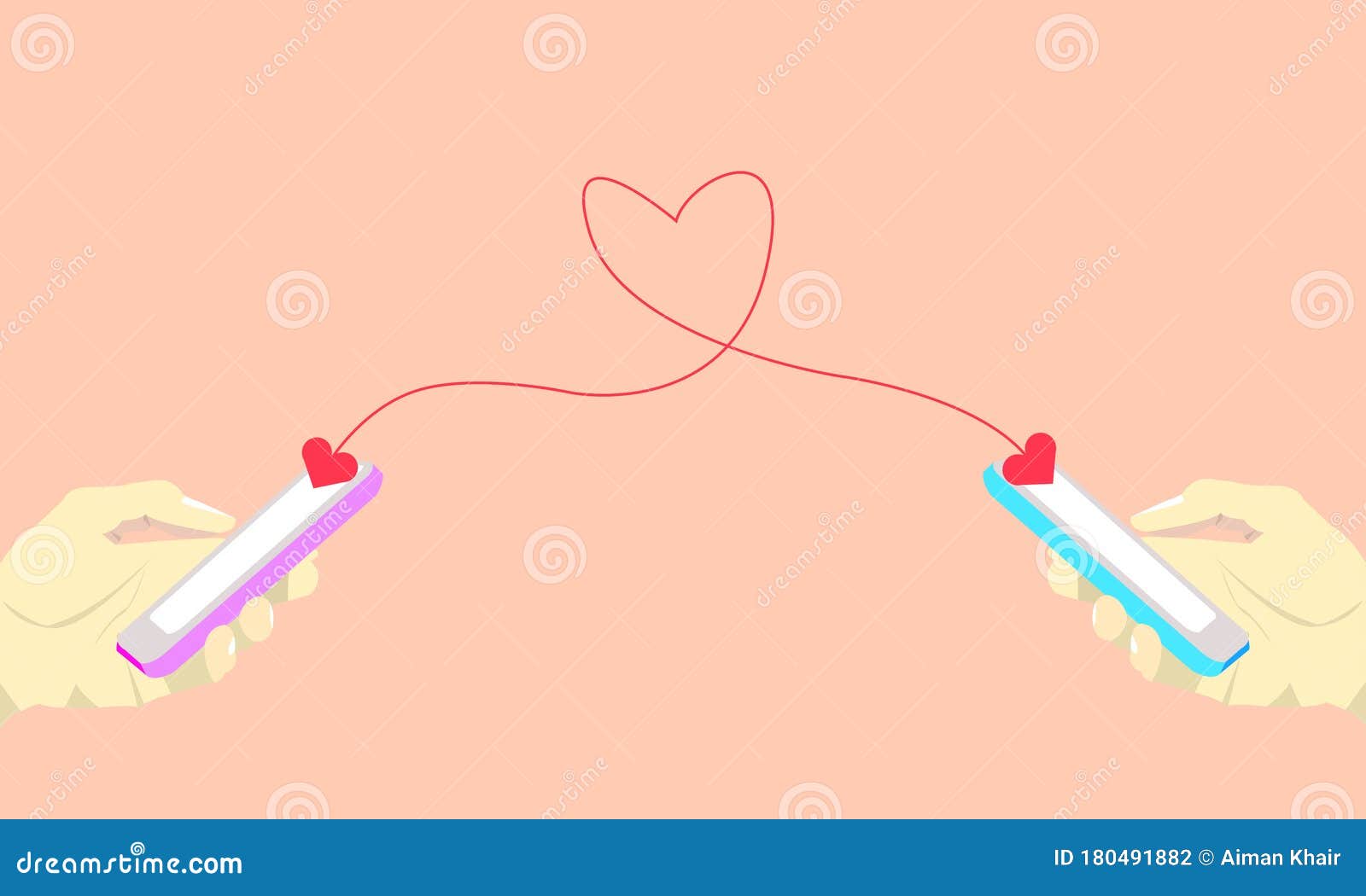 An Illustration Vector of Long Distance Relationship Concept of