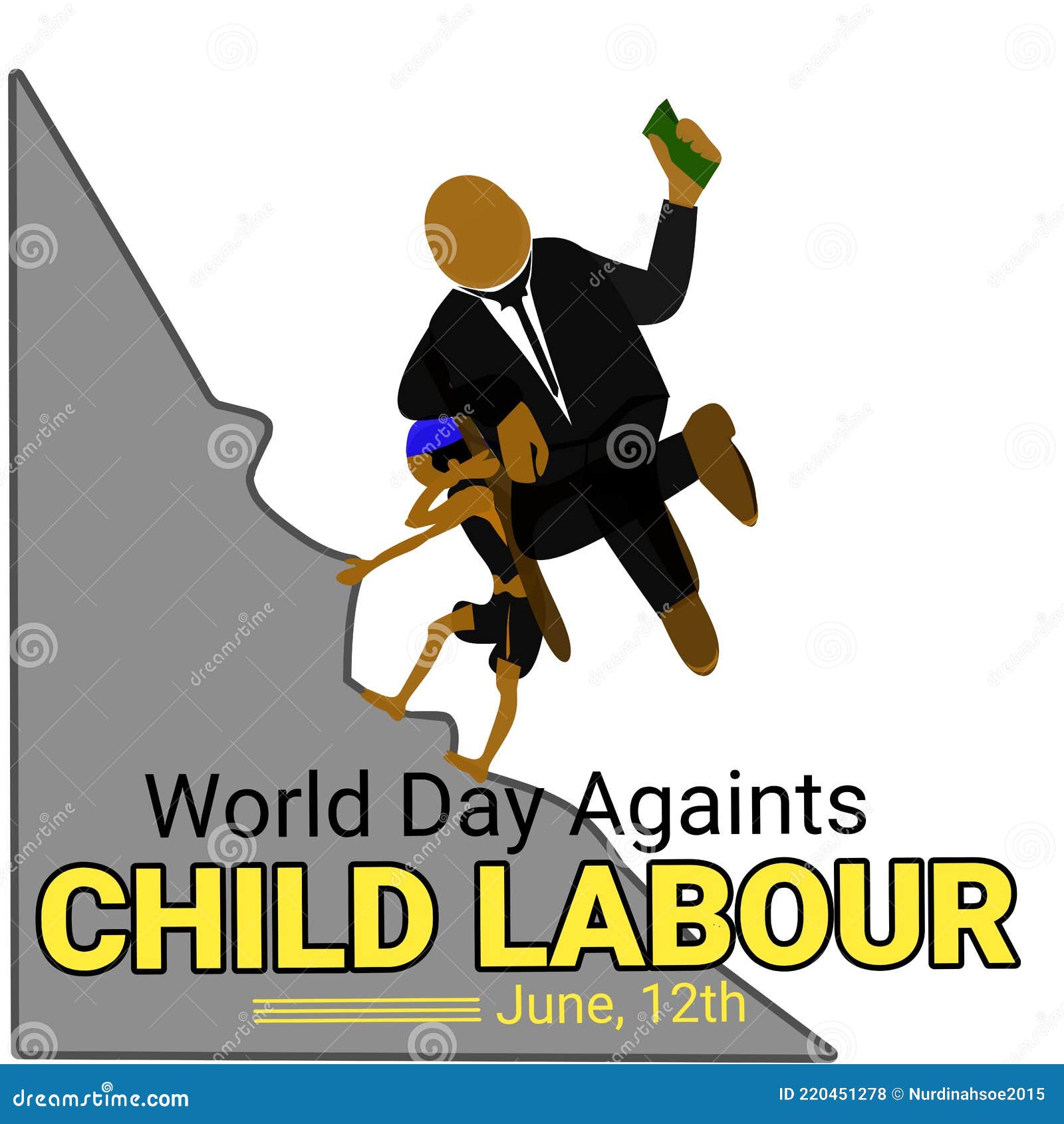 Child Labour And Slavery Campaign Stock Vector Illustration Of Font Slavery