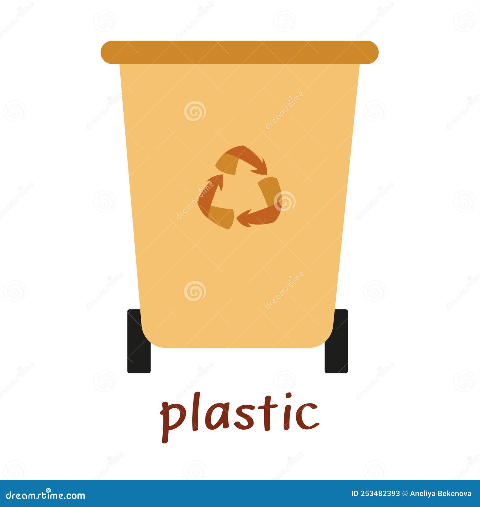illustration vectorielle d'une boîte de recyclage de déchets