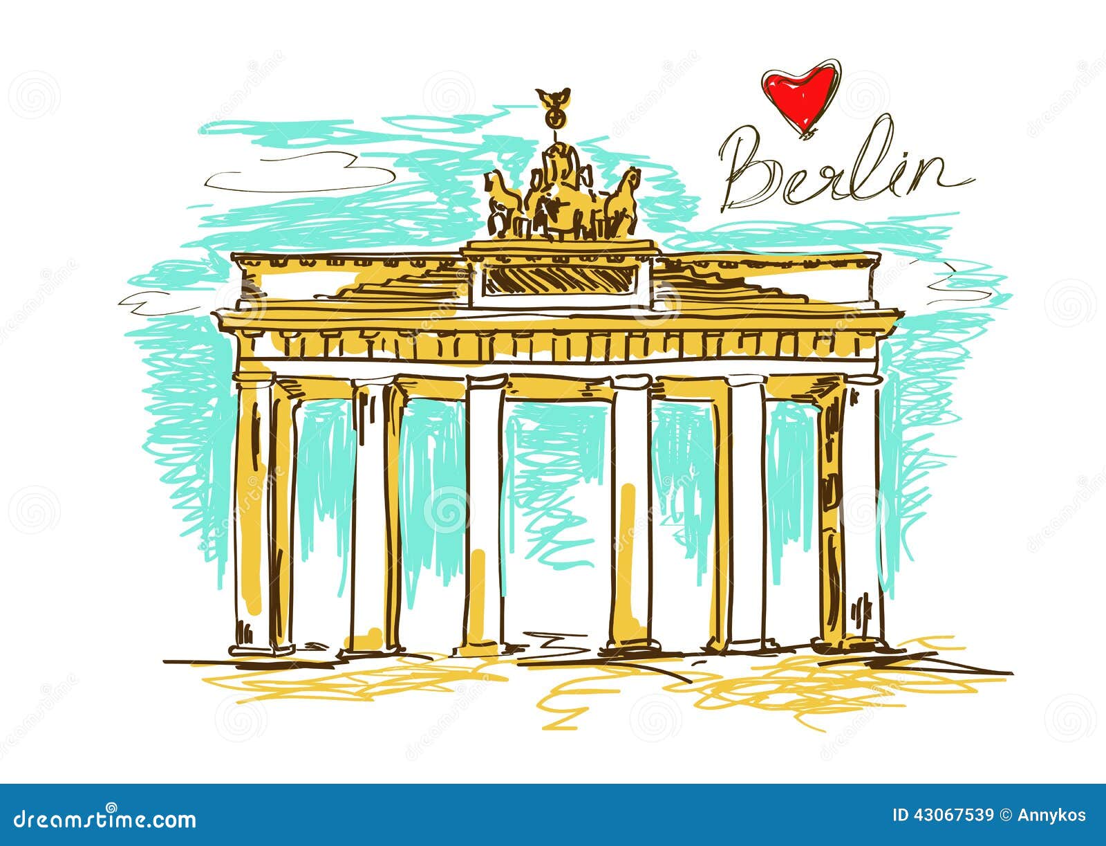 Illustration Von Brandenburger Tor In Berlin Vektor Abbildung Illustration Von Berlin Brandenburger