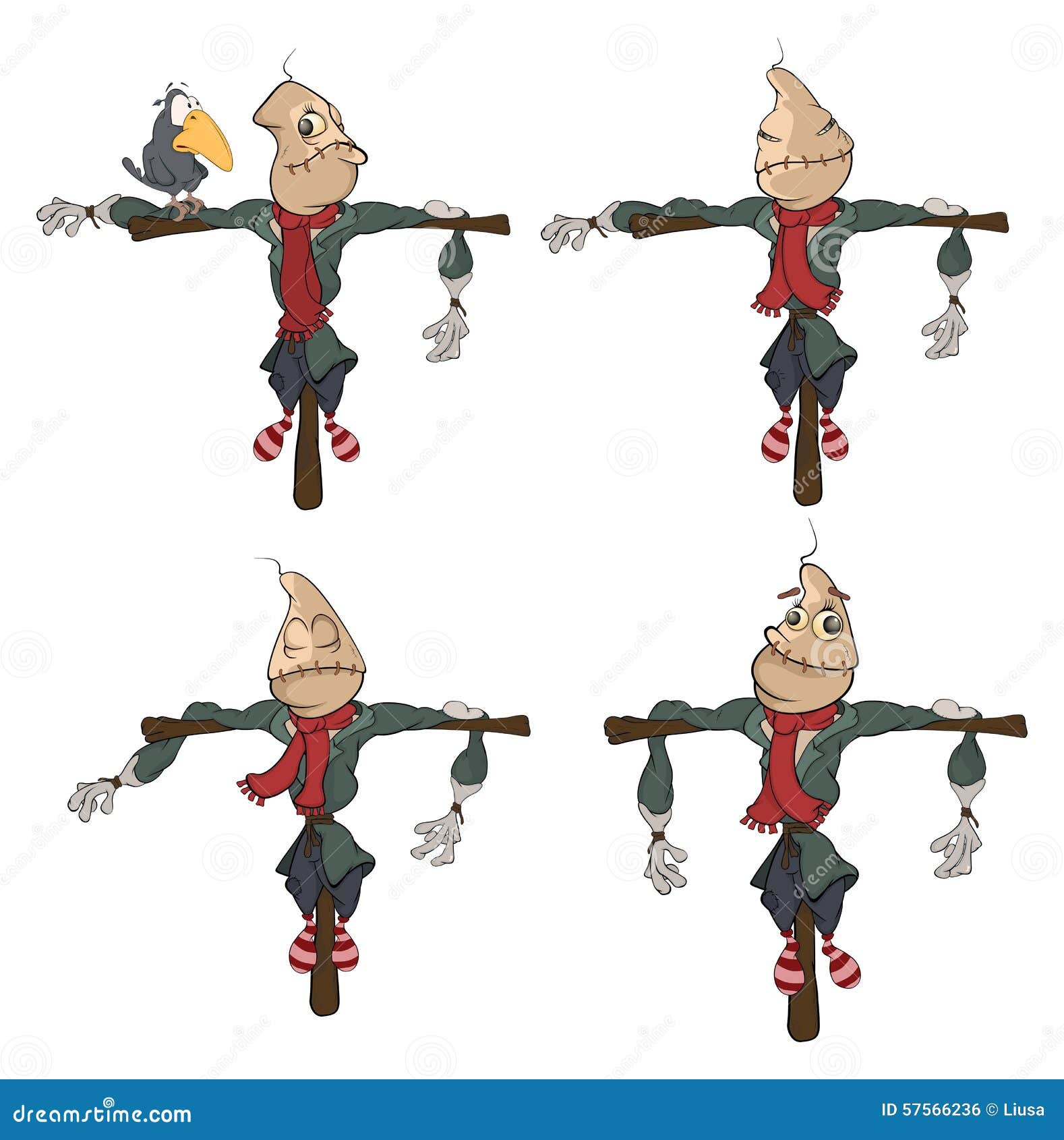 Vogelscheuchen Figuren Set - 2 Handgefertigte Holzstab-Figuren Für Erntedank