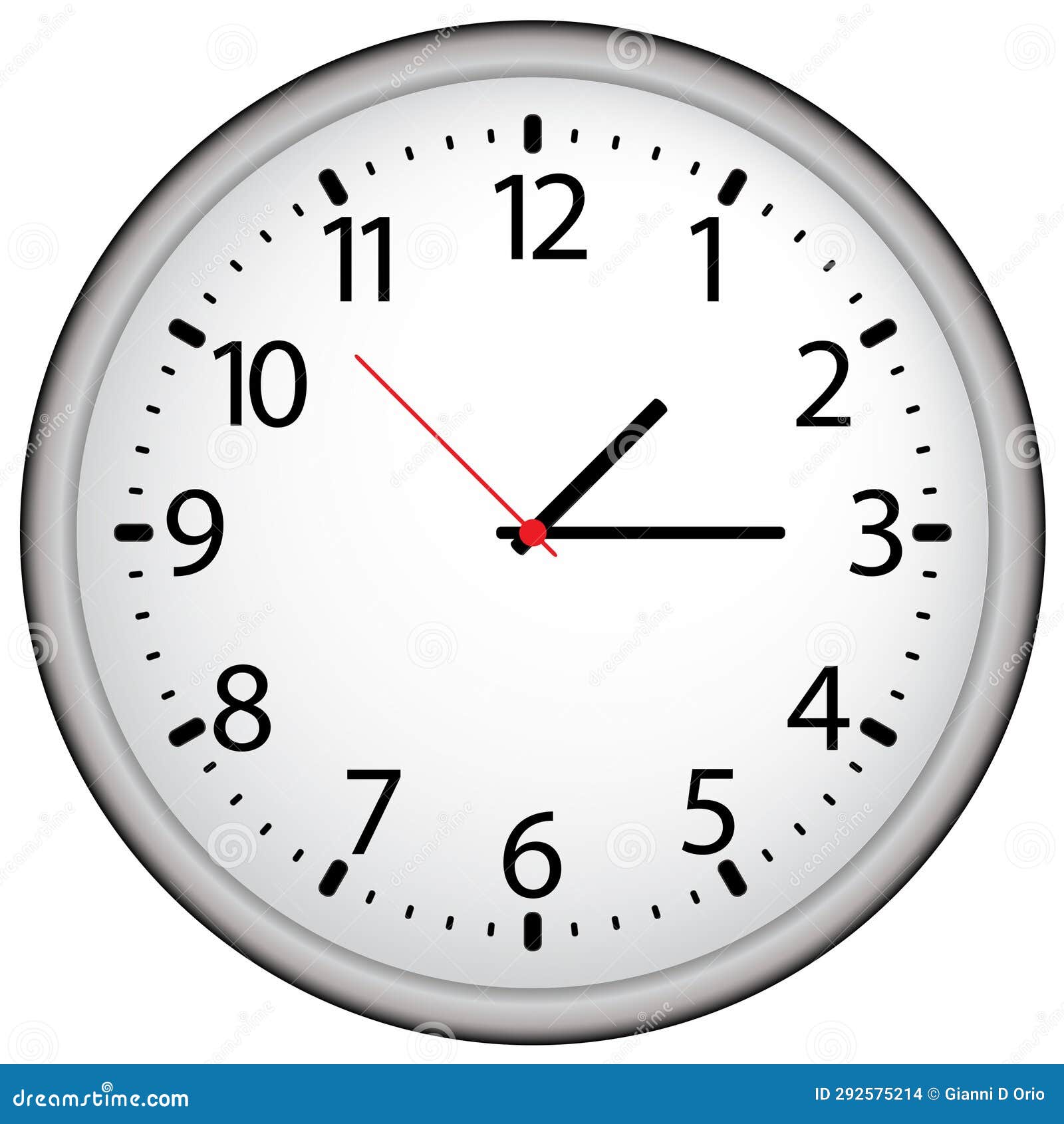 Illustration of a Wall Clock Complete with Hands Stock Illustration
