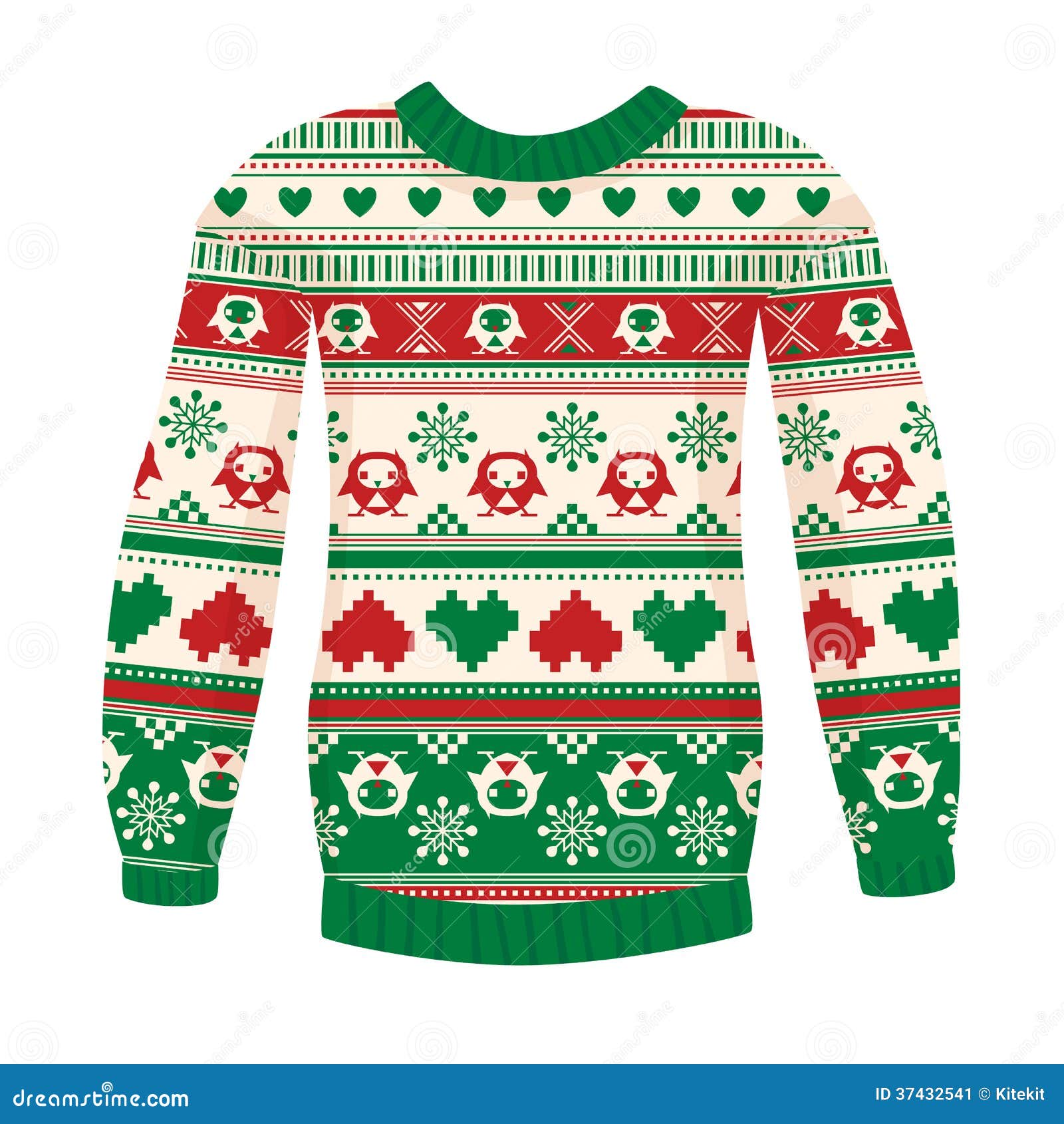 Ugly sweater in Scandinavian style with folk pattern. Winter cozy