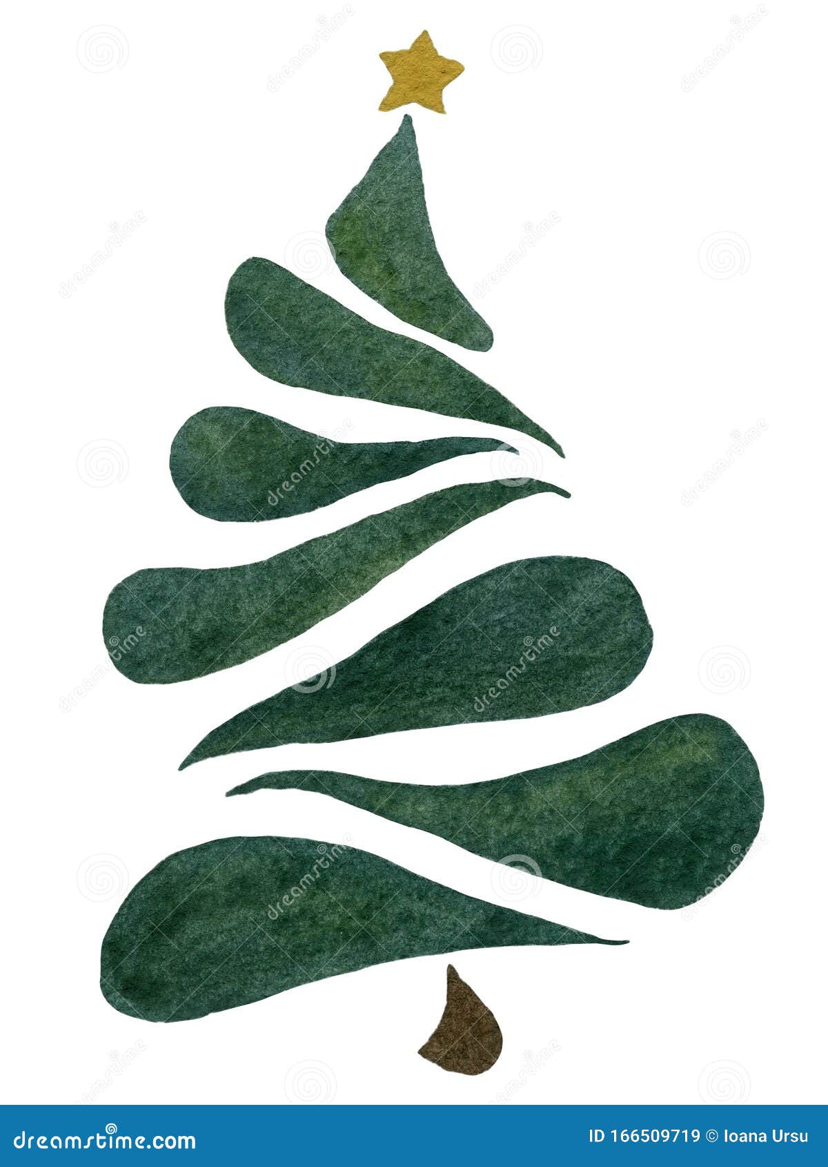 Download Watercolor Christmas Tree Isolated On White Background Abstract Evergreen Tree Design Holidays Card Template Stock Illustration Illustration Of Green Watercolor 166509719