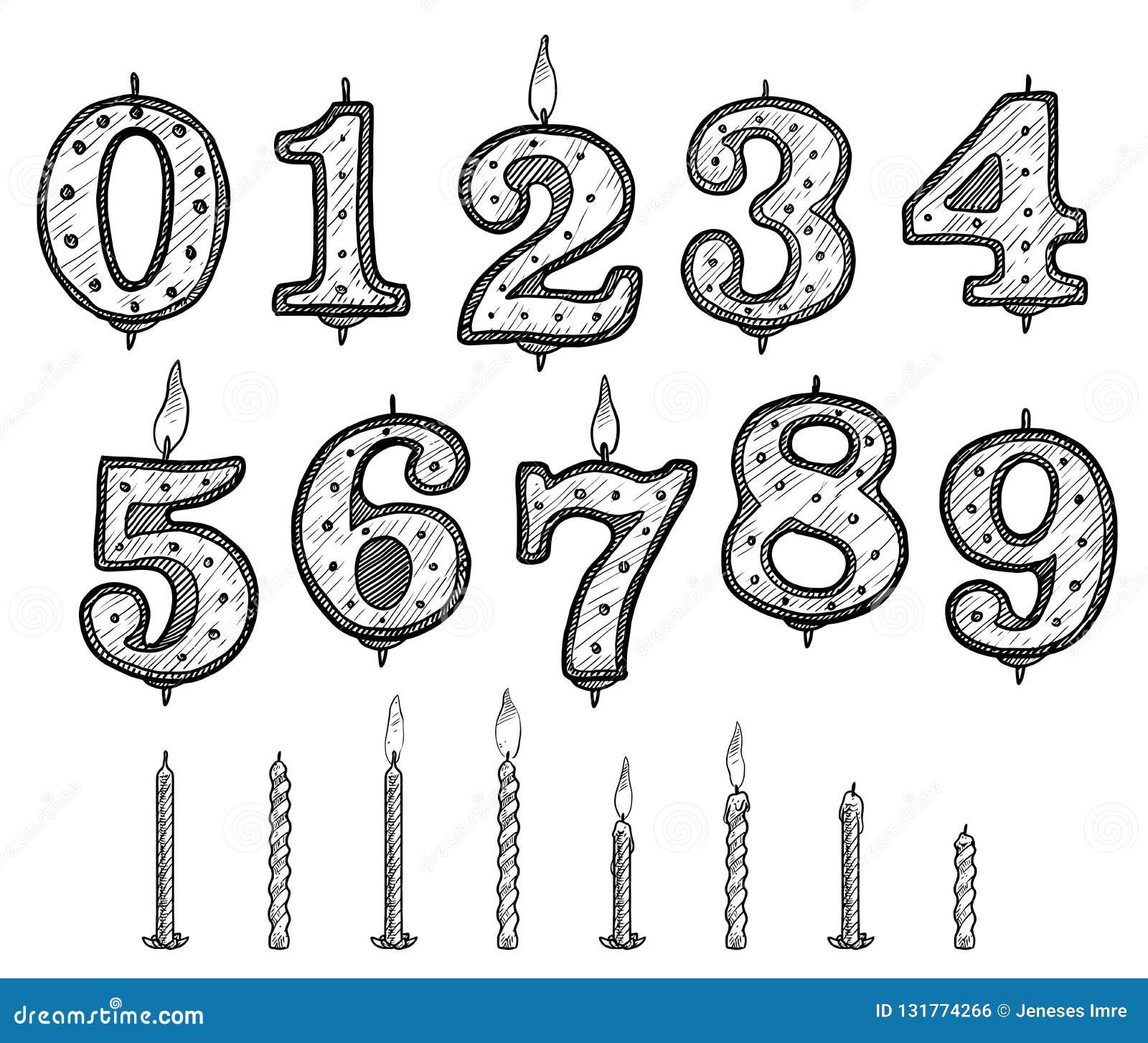 Birthday Candle Illustration Drawing Engraving Ink Line Art Vector Stock Vector Illustration Of Graphic Fire