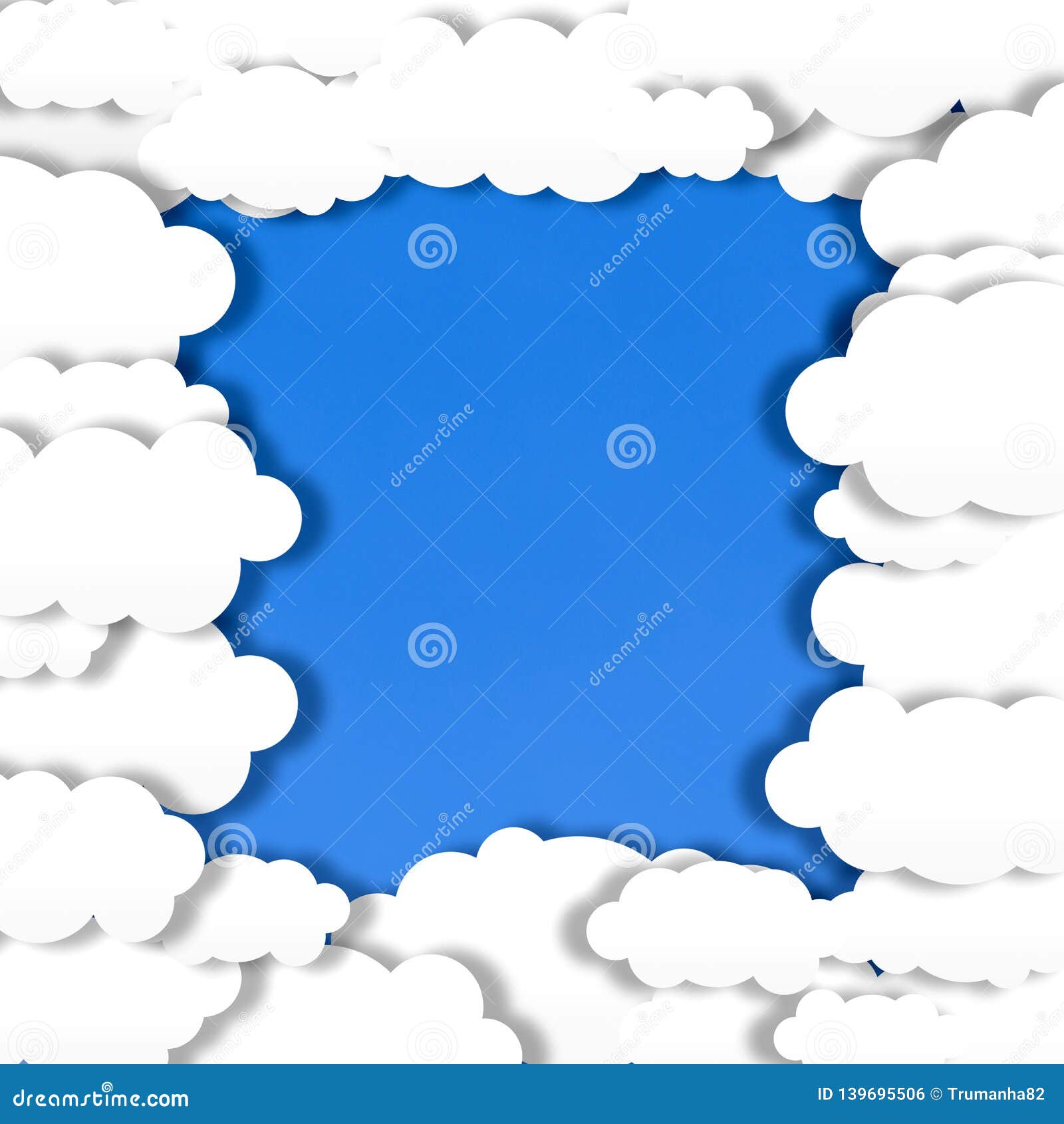 Abstract White Clouds in Blue Sky Background Stock Illustration