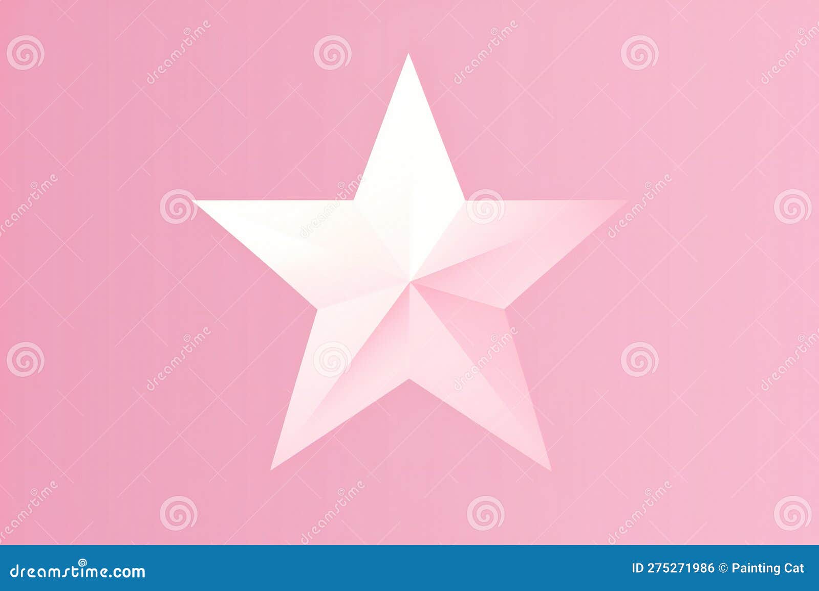 Illustration of a White Star on a Pink Background with Copy Space Stock