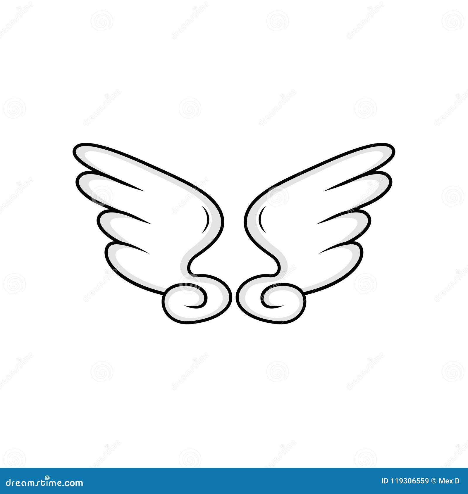 Illustration White Wings Cartoon Stock Vector Illustration of bird
