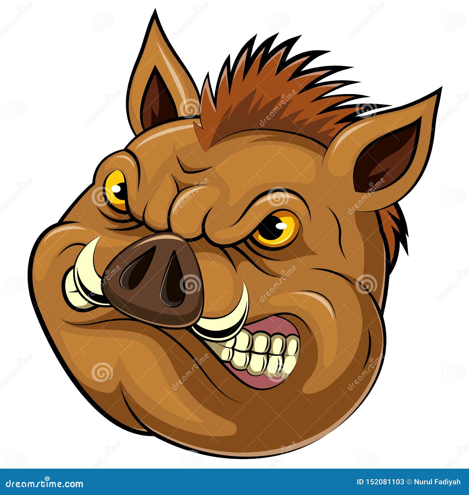 Wild boar head mascot stock vector. Illustration of graphic - 152081103