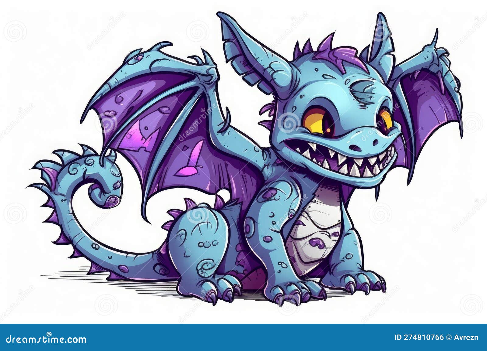 Adorable yet Frightening Undead Dragon in Comic Style, Generative AI ...