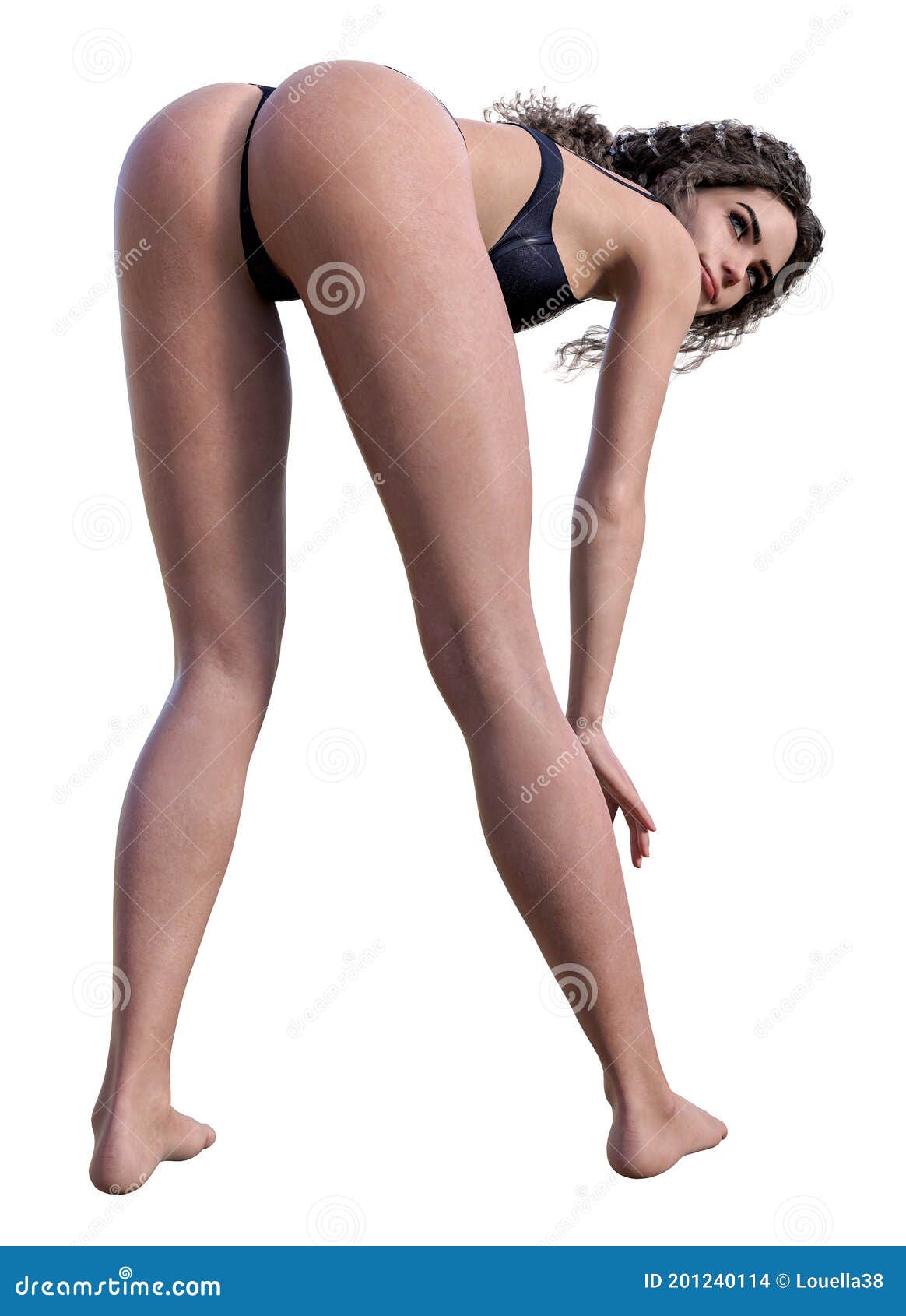 Illustration of a Woman Bending Over Showing Her Wearing Bra and Panties  Isolated on a White Background Stock Illustration - Illustration of  reaching, background: 201240114