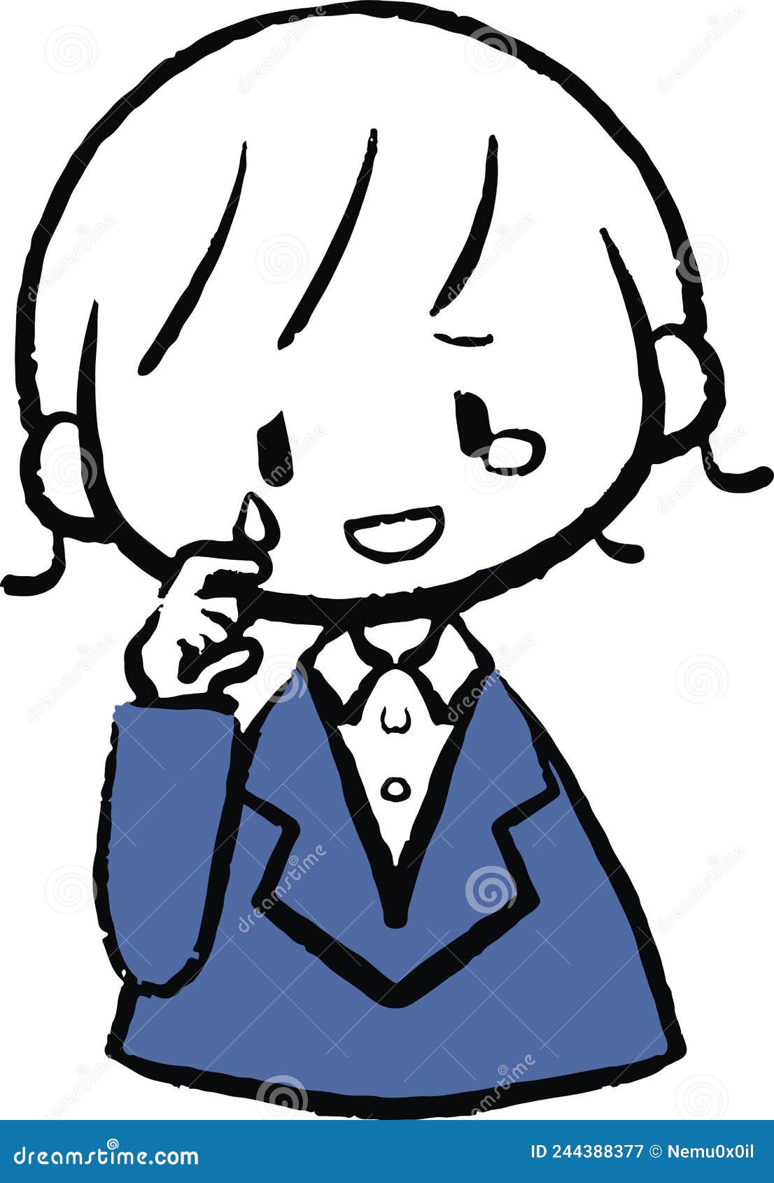  of a woman in a suit smiling and wiping away tears.