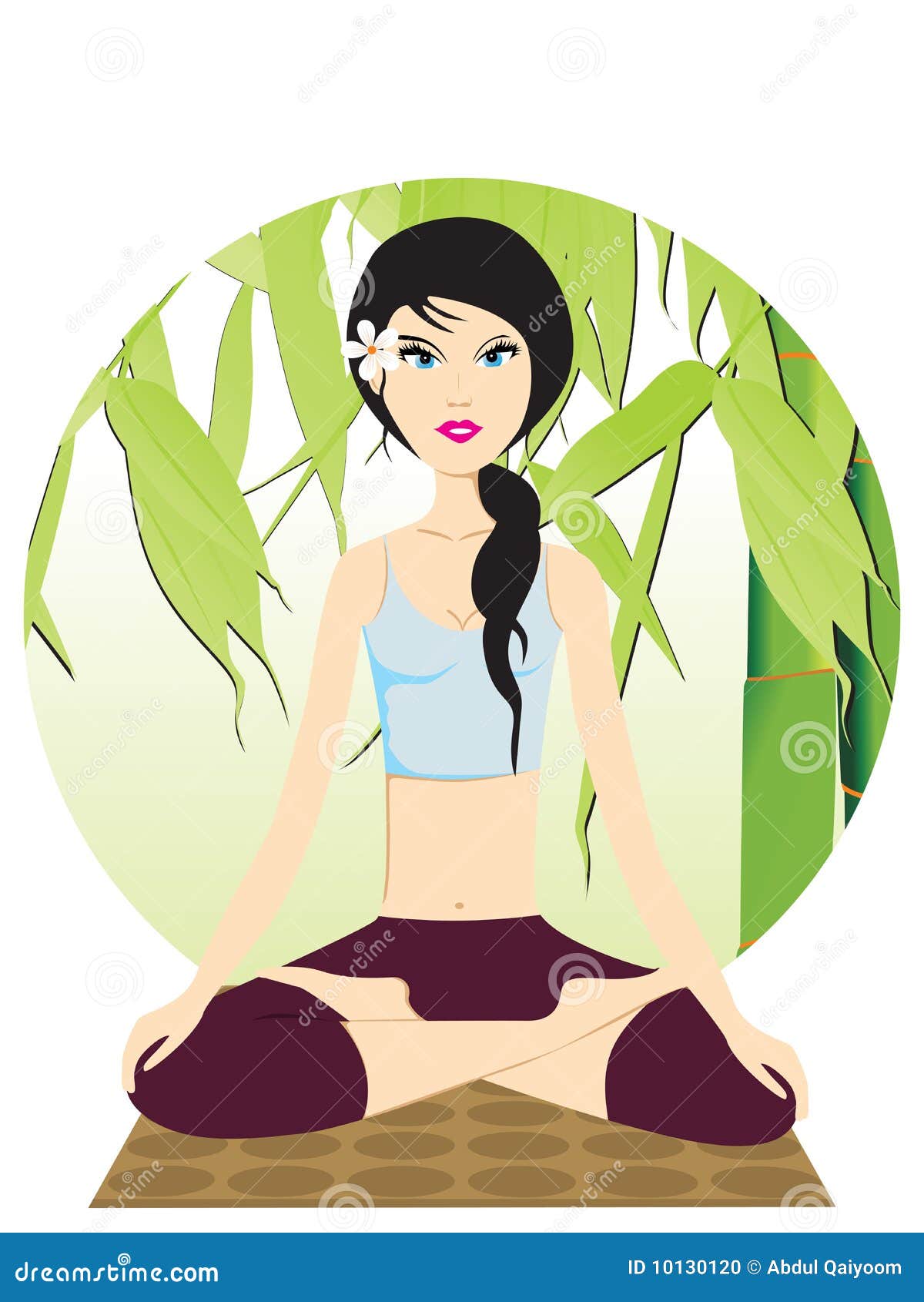 Illustration of a Women Meditating Stock Vector - Illustration of ...