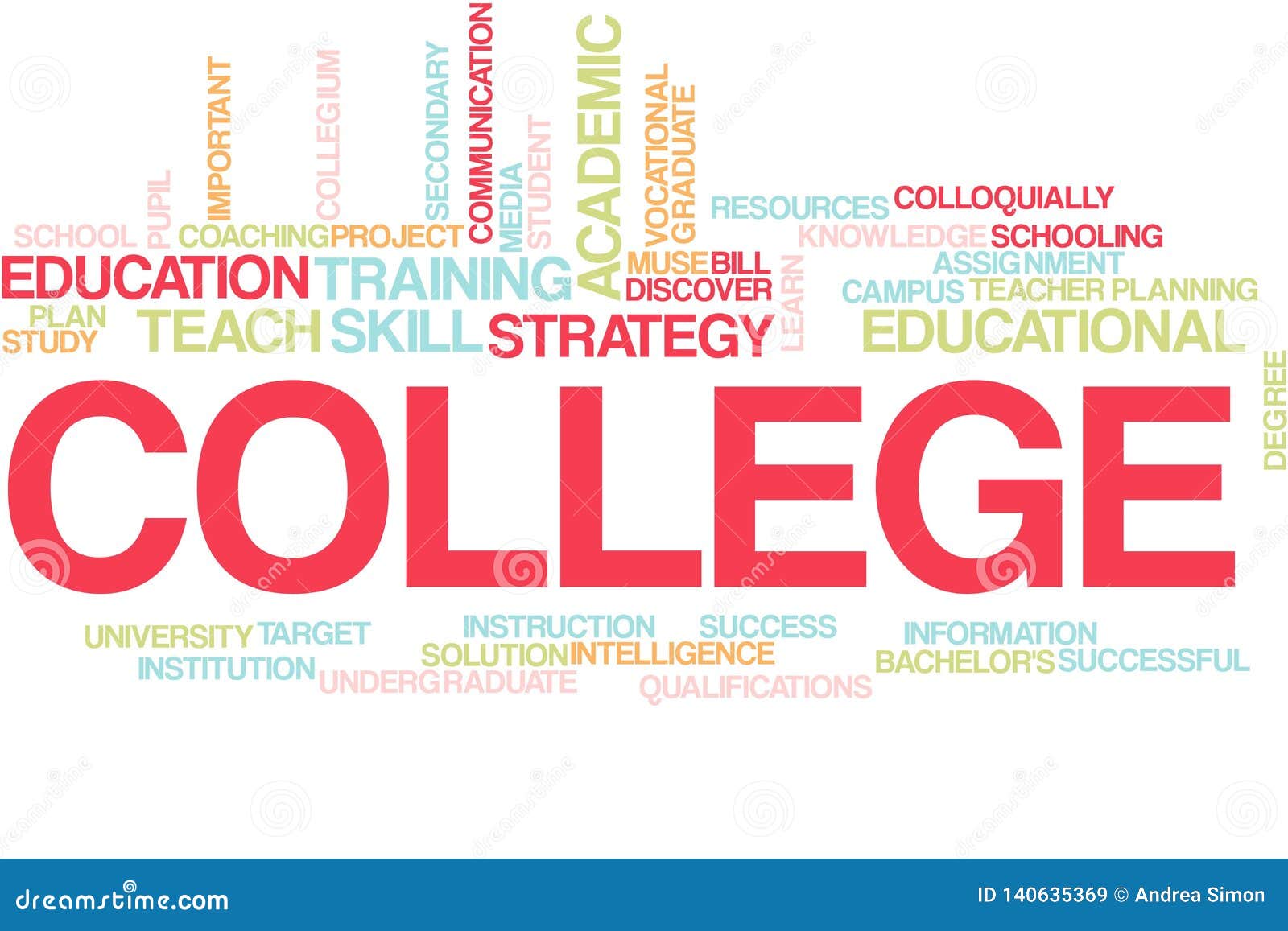 College word cloud stock illustration. Illustration of educate - 140635369