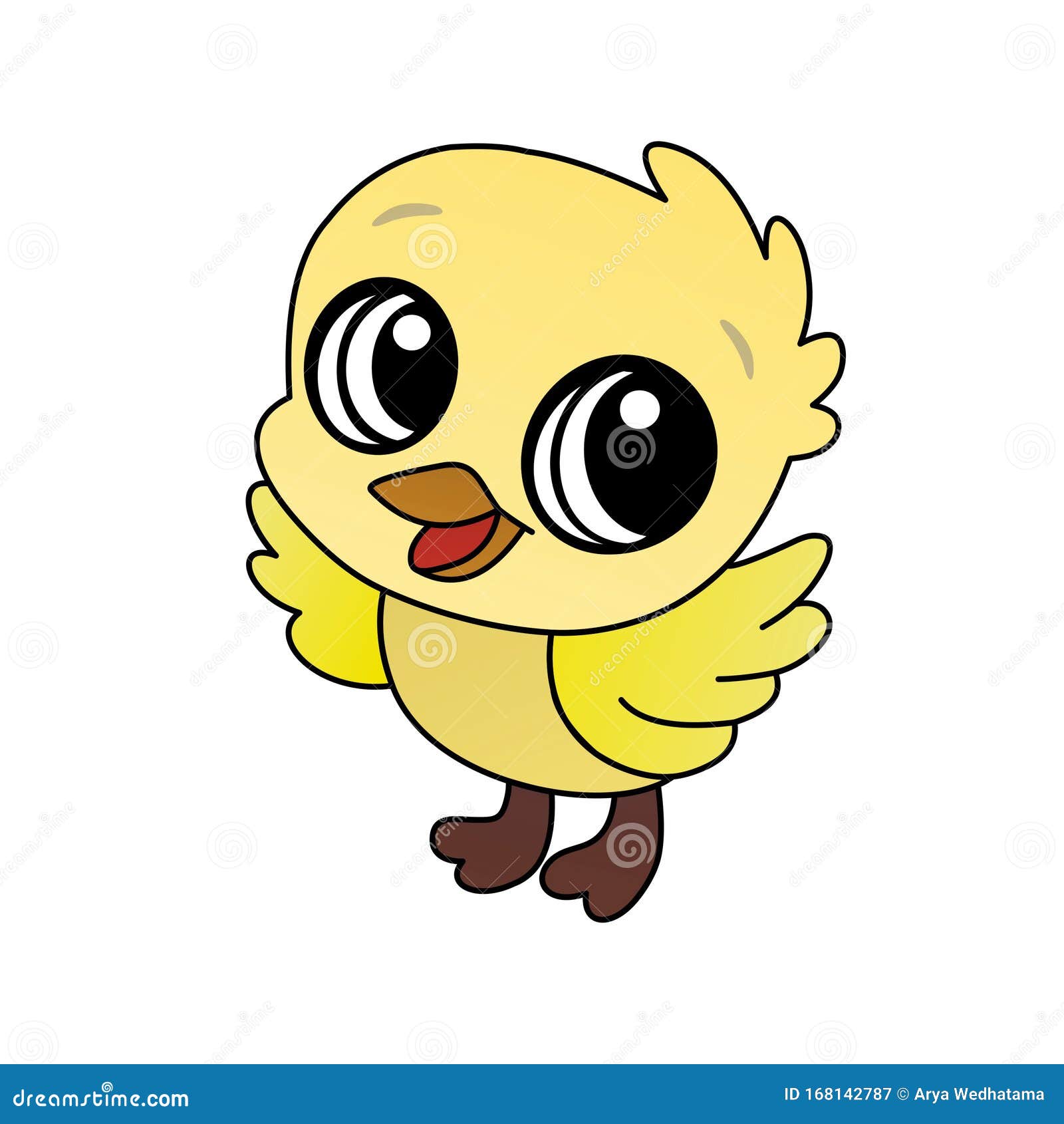 Illustration of Yellow Baby Bird Cartoon, Cute Funny Character, Flat Design  Stock Image - Illustration of character, colorful: 168142787