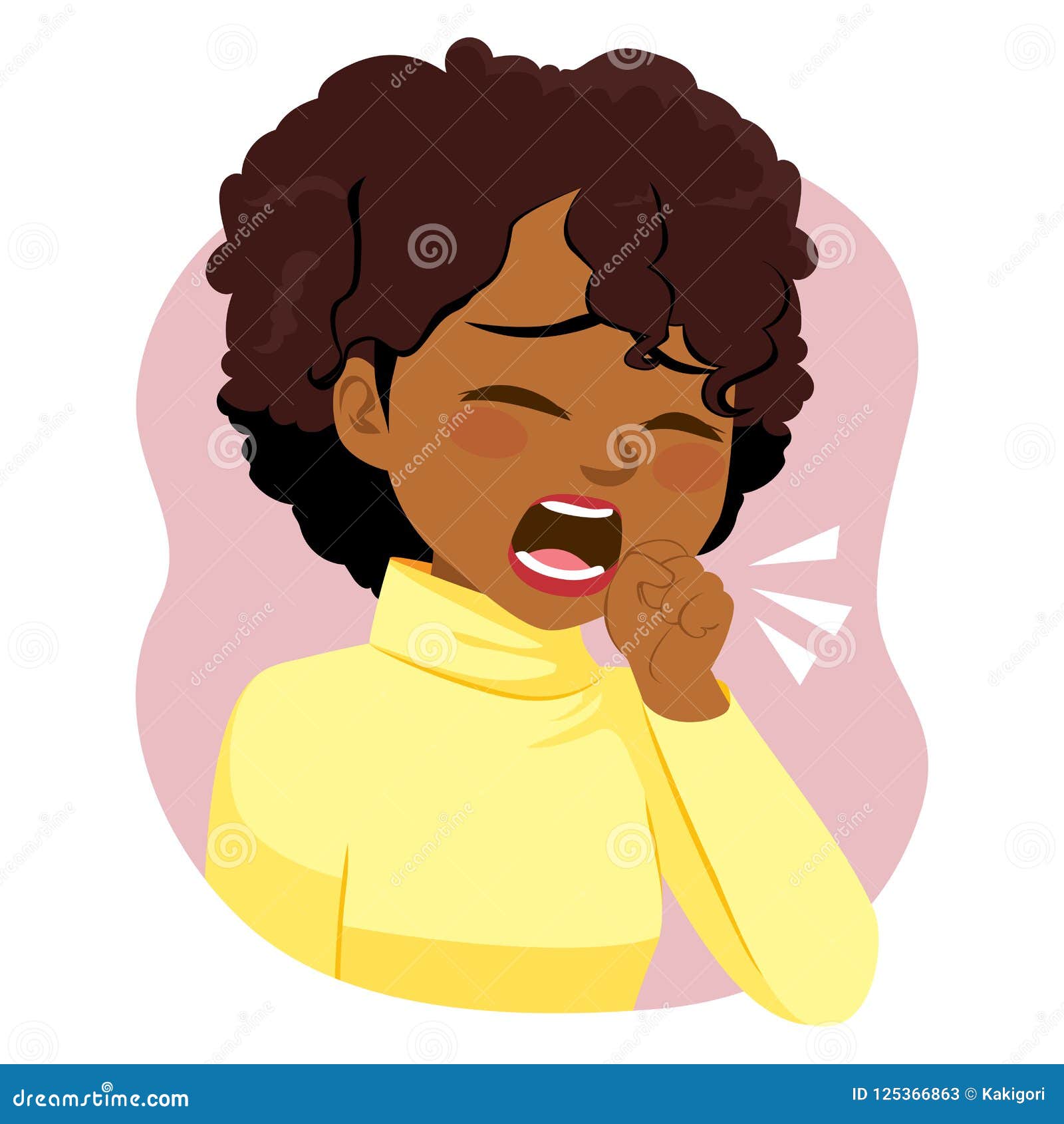 Black Woman Coughing Ill Stock Vector Illustration Of Symptom 125366863