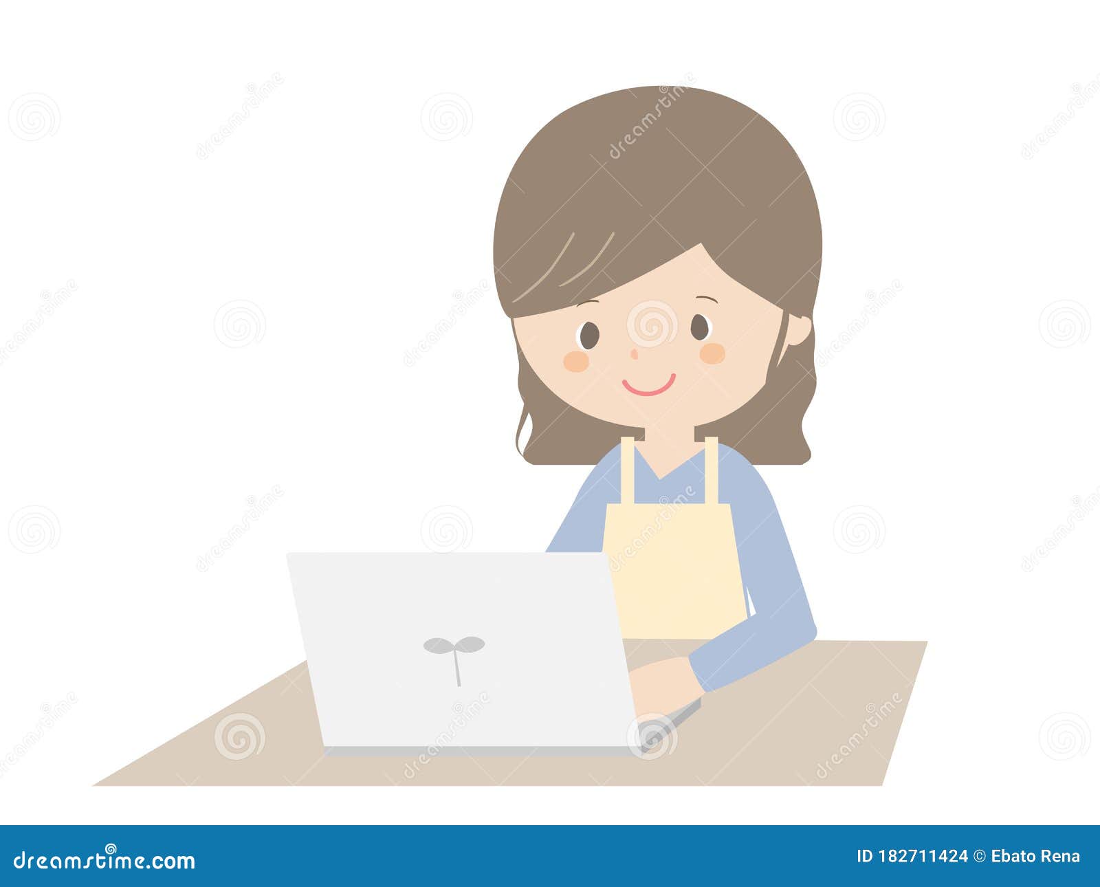 young woman working with a laptop
