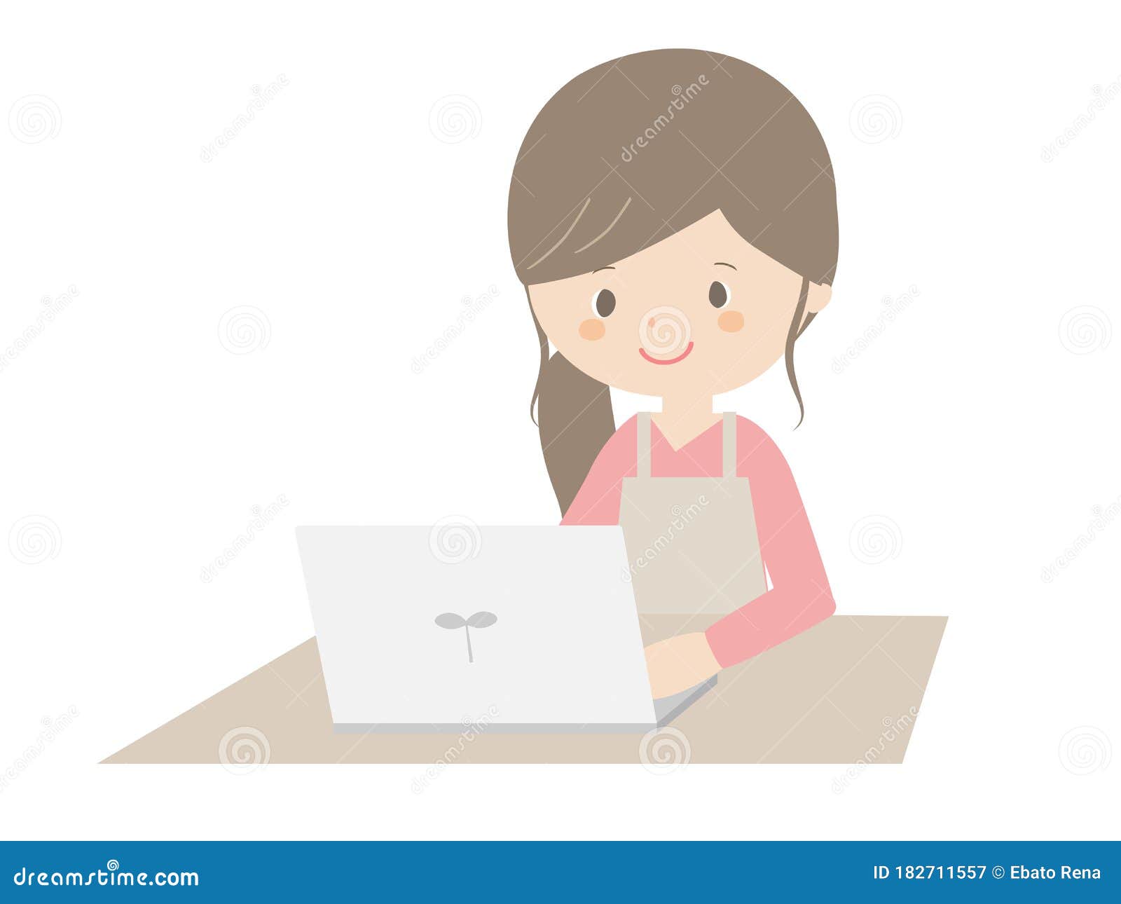 young woman working with a laptop
