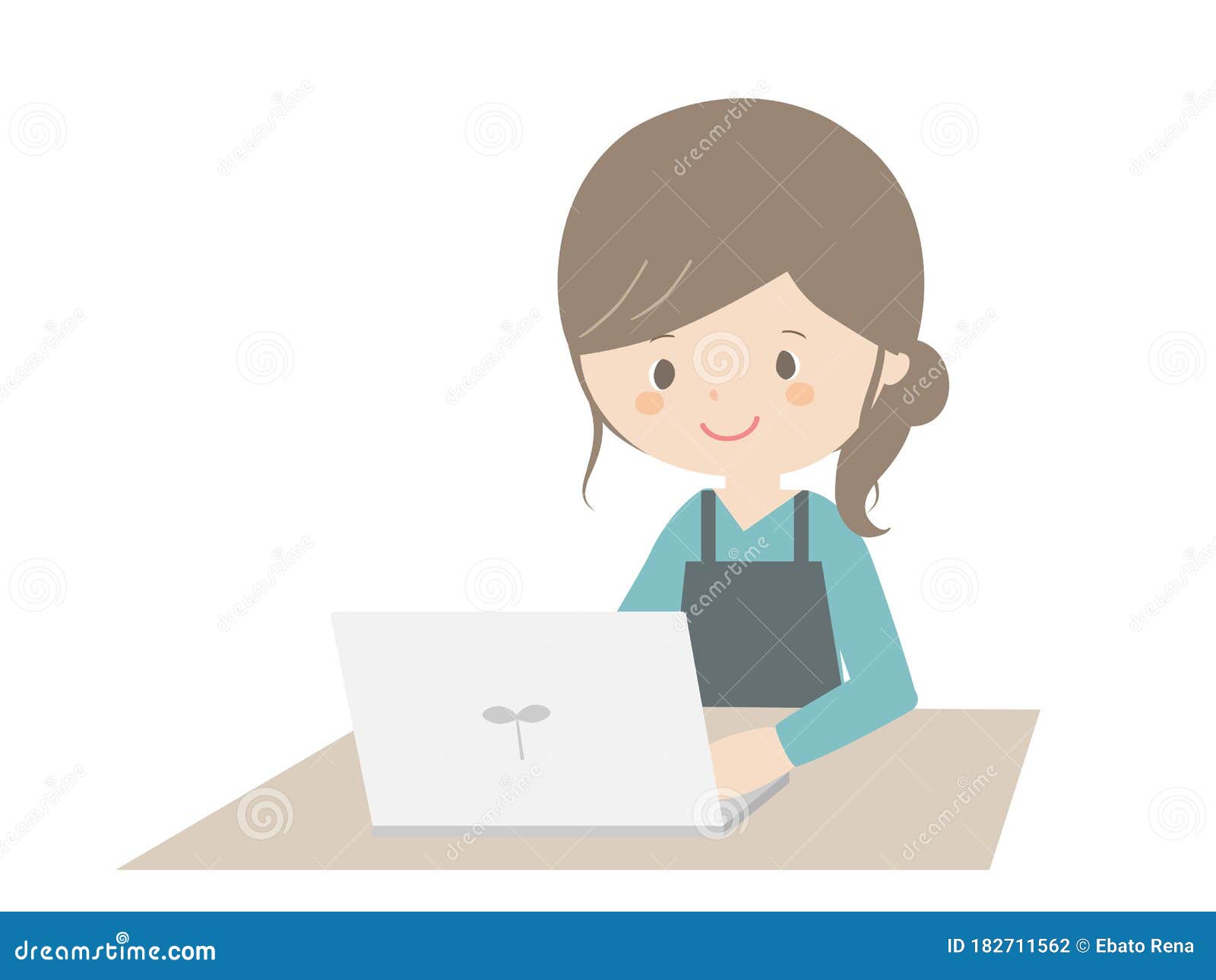 young woman working with a laptop