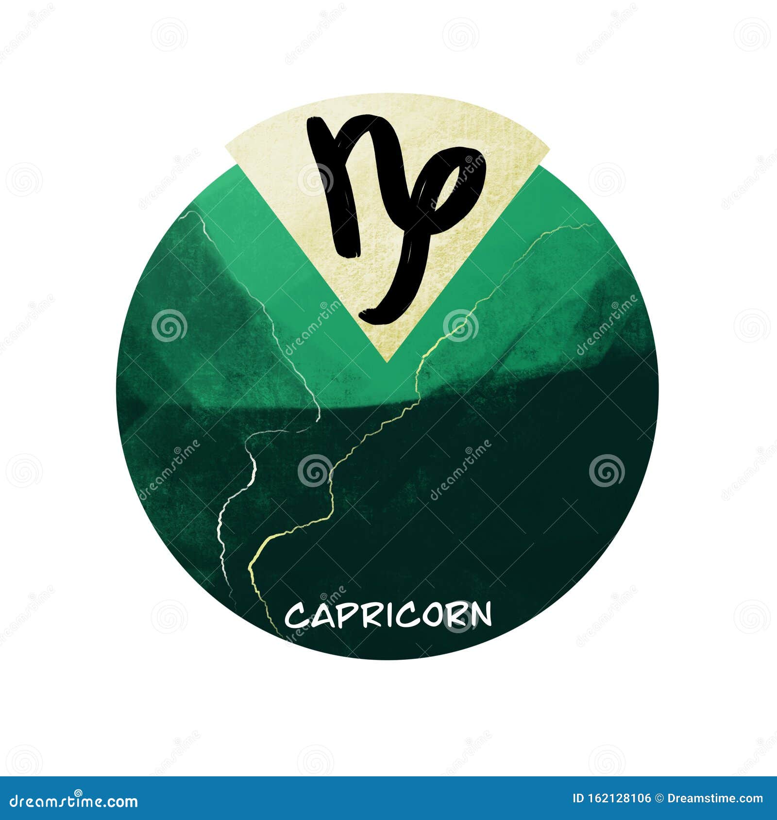 Illustration of the Zodiac Sign Capricorn Element of the Earth Stock