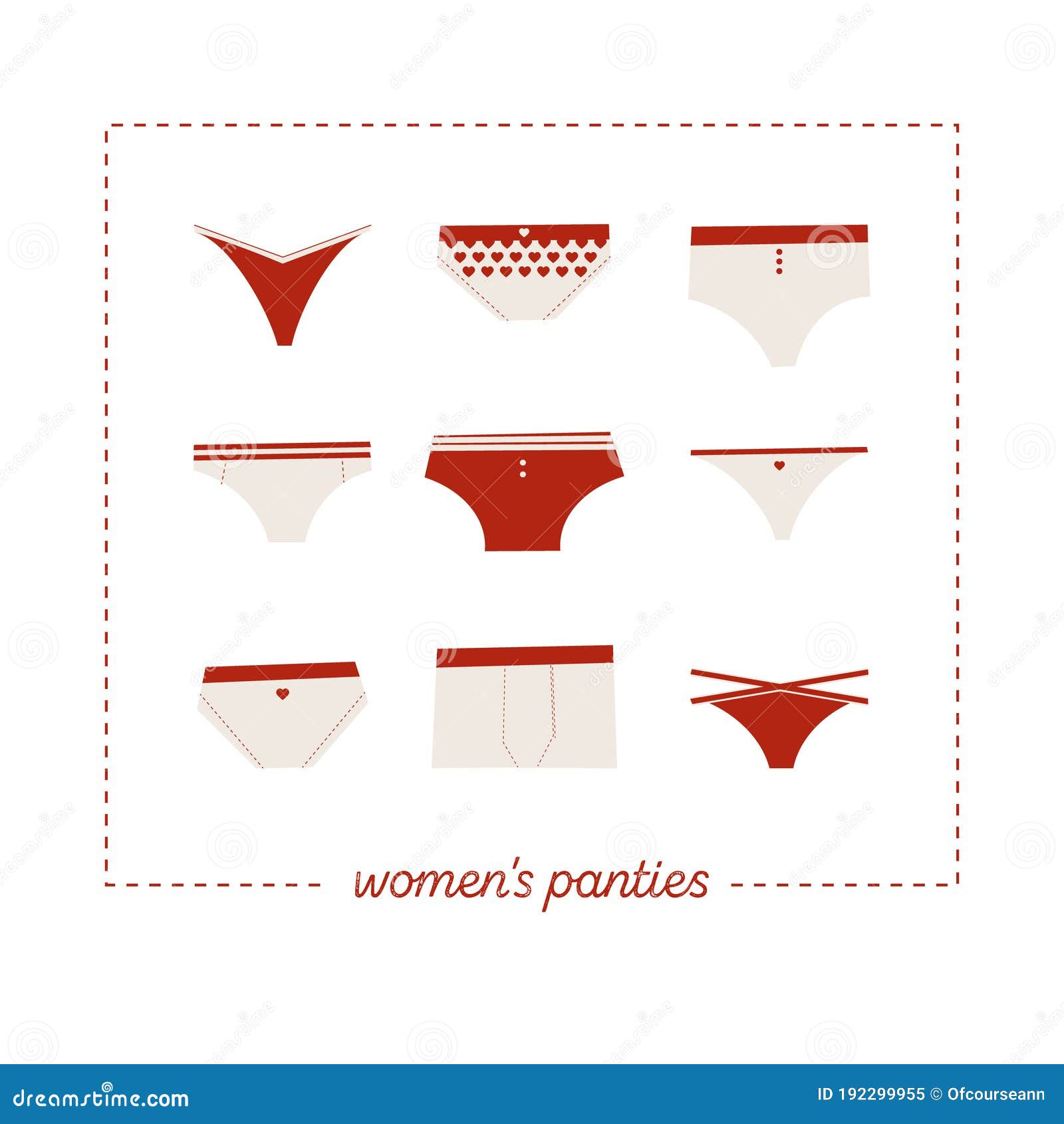 Illustrations Set of Different Types of Women`s Panties Stock Vector -  Illustration of illustrations, background: 192299955