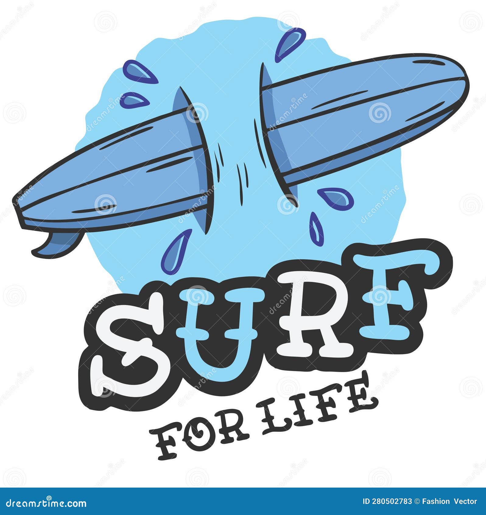 Surf for Life T Shirt Print Vector Art Stock Vector Illustration of