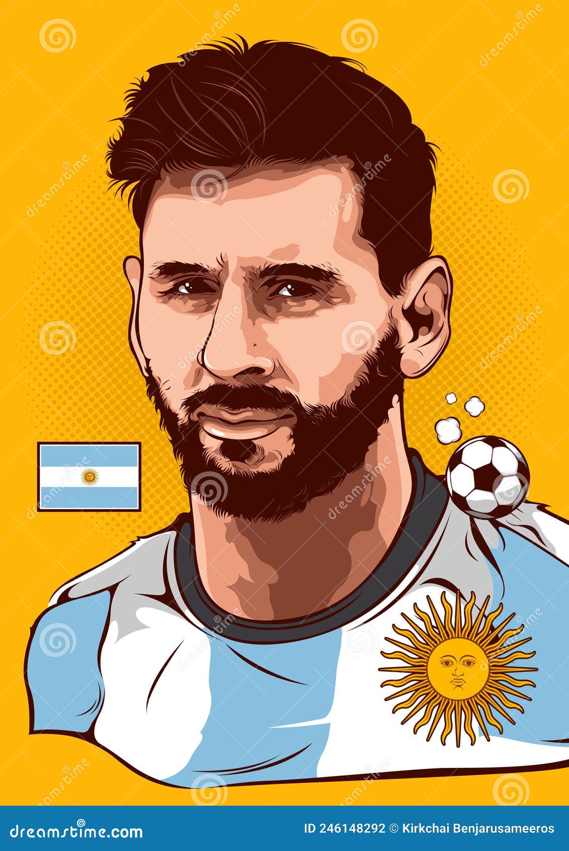 Illustrative Editorial Cartoon of Lionel Messi 9 Editorial Photography -  Illustration of football, character: 246148292