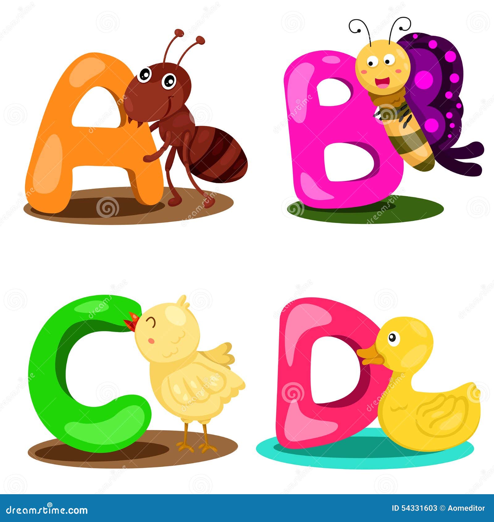 Illustrator Alphabet Animal Letter A B C D Stock Vector Illustration Of English Animals Illustrator Alphabet Animal Letter A B C D Stock Vector Illustration Of English Animals