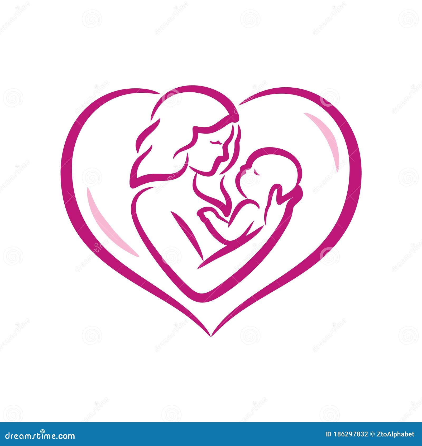 Mom and baby care icon stock vector. Illustration of care - 186297832