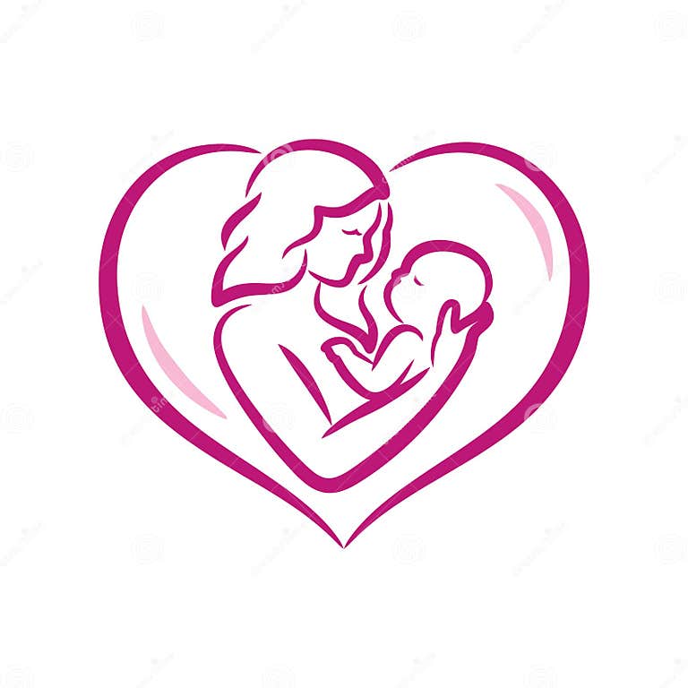 Mom and baby care icon stock vector. Illustration of care - 186297832