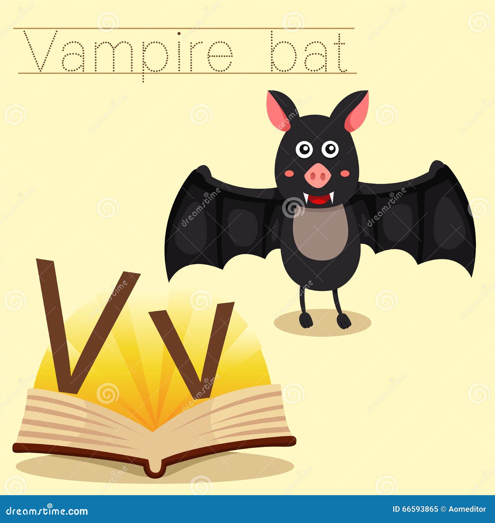 Illustrator Of V For Vampire Bat Vocabulary Stock Vector Illustration Of Design Baby