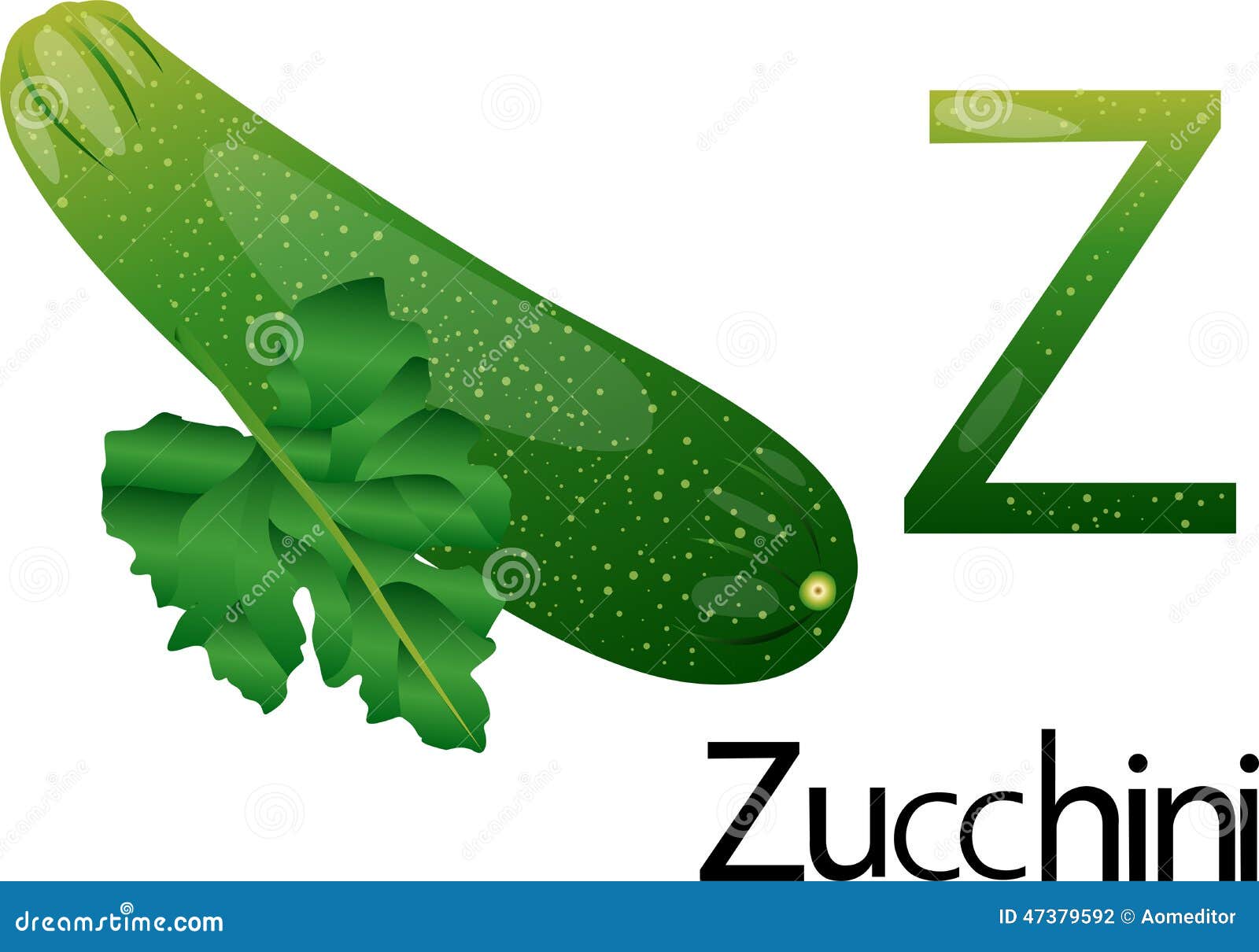 Illustrator Z Font with Zucchini Stock Vector Illustration of shape