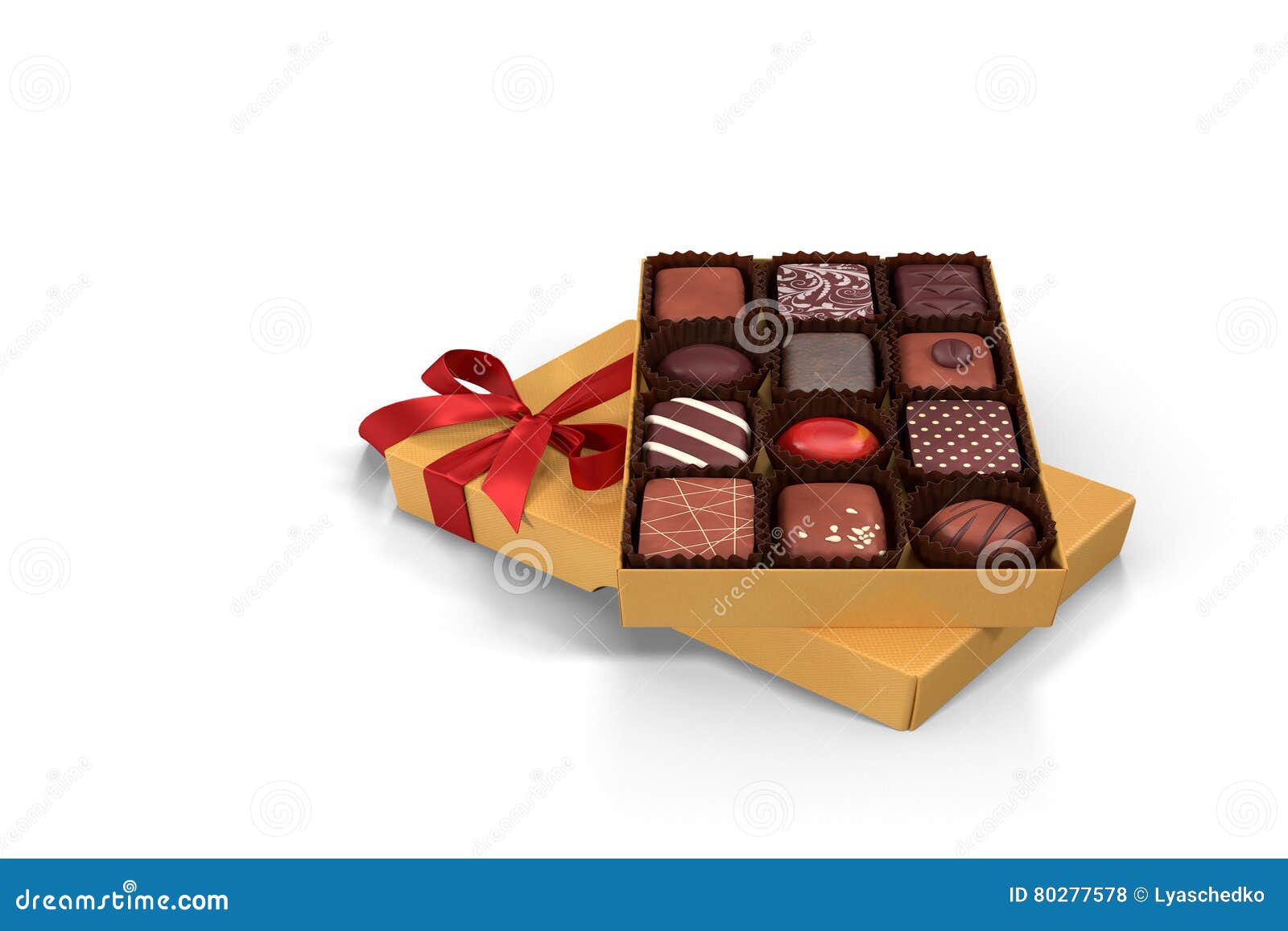 Regali Di Cioccolato Per Natale.Illustrazione 3d Una Scatola Di Cioccolato Regalo Di Festa Fotografia Stock Immagine Di Feste Anniversario 80277578