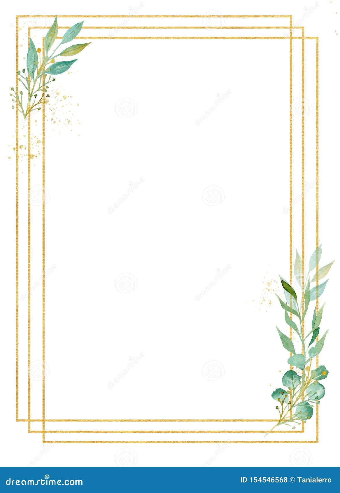 Illustrazione decorativa quadrata botanica del quadro televisivo dell'acquerello della struttura
