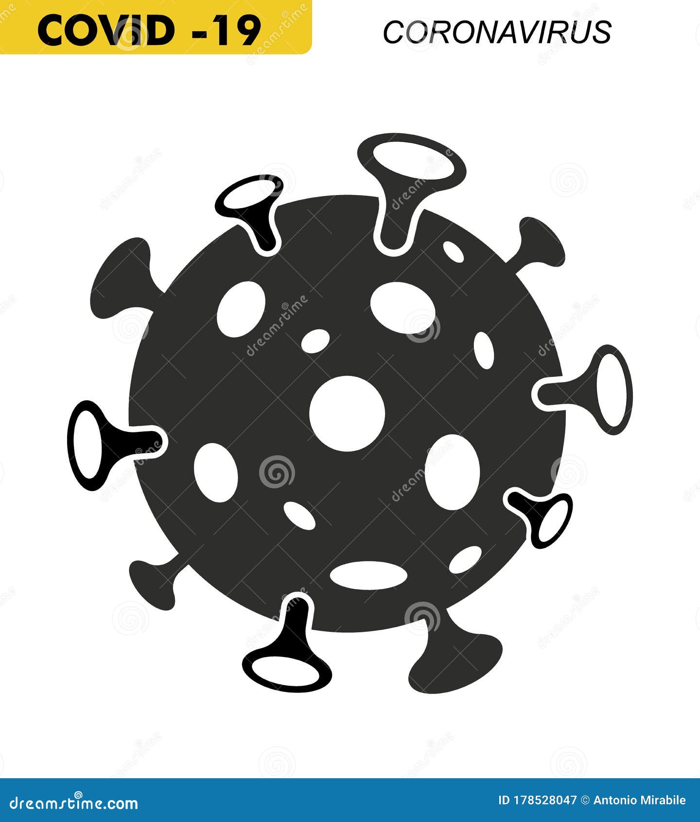 illustrazione del virus covid-19 a forma di clipart