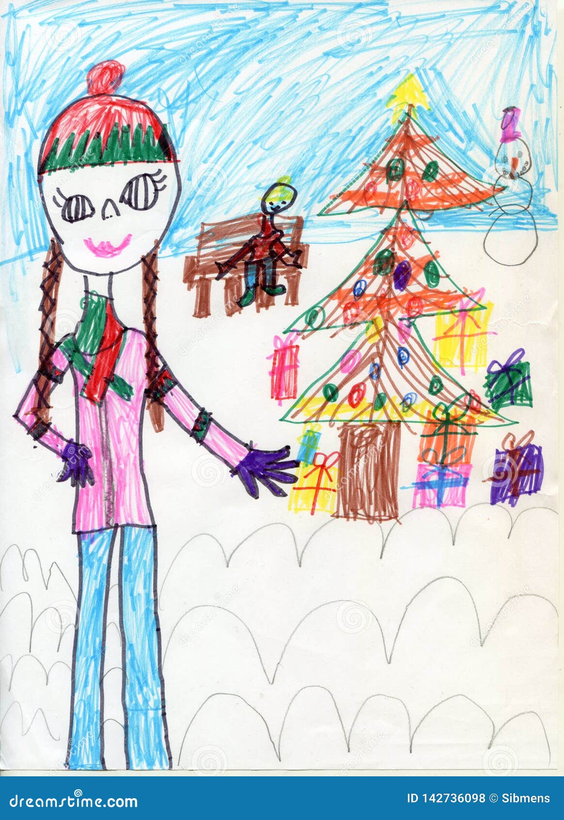 Disegni Di Natale A Matita.Illustrazione Di Matita Ragazza Teenager Su Una Passeggiata Disegni Del S Dei Bambini Natale Illustrazione Di Stock Illustrazione Di Camminata Nuovo 142736098