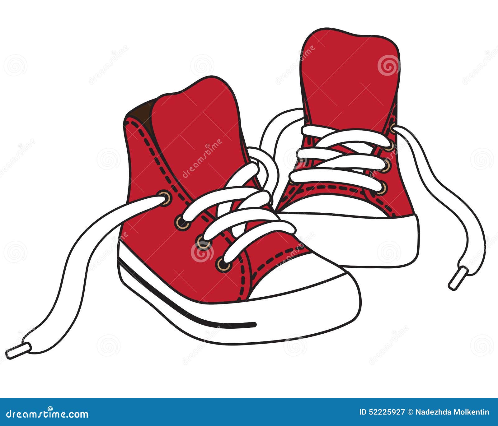 Illustrazione Di Vettore Delle Scarpe Da Tennis Rosse Illustrazione  Vettoriale - Illustrazione di sport, isolato: 52225927