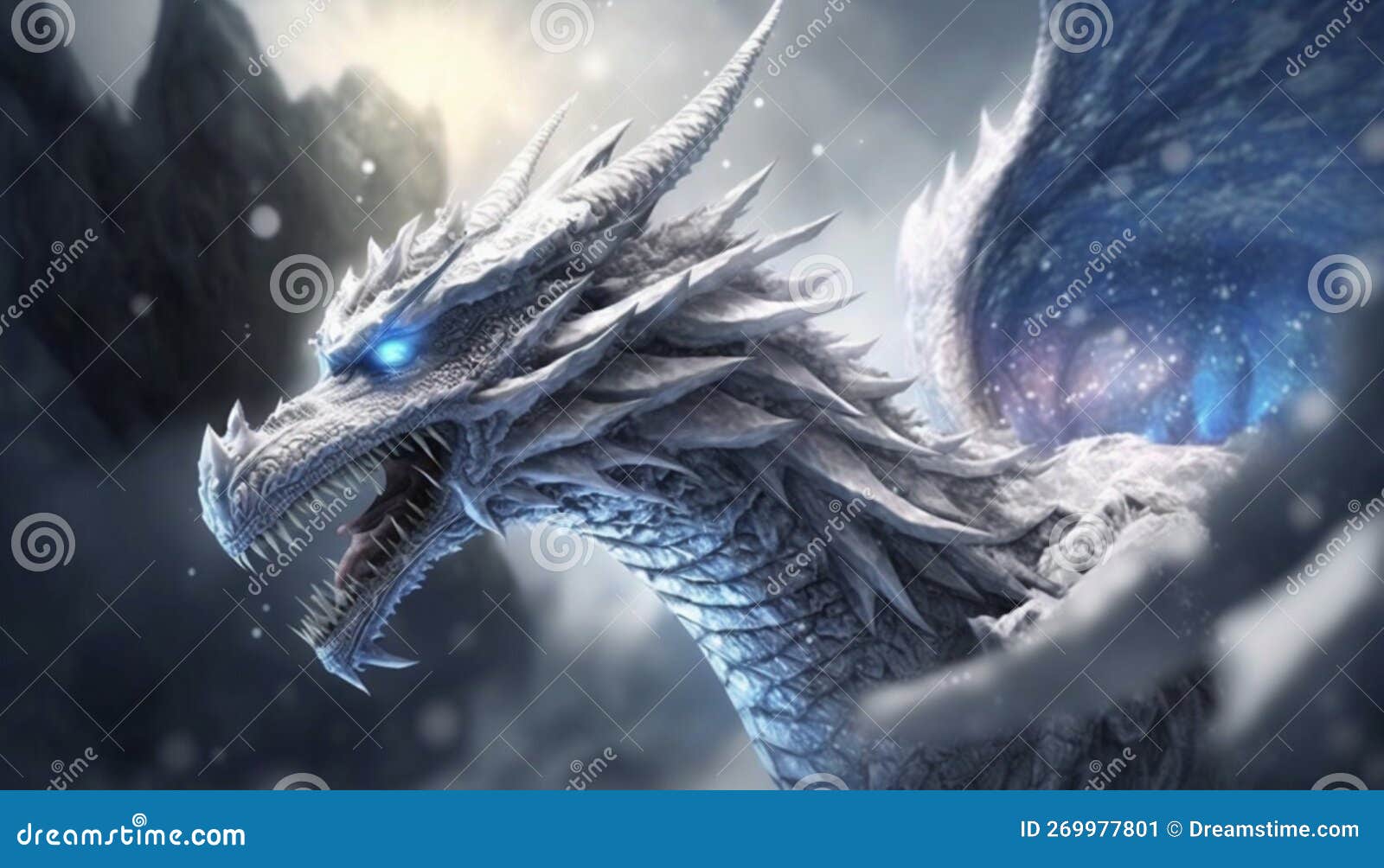 Illustrazione Mitologica Del Drago Di Ghiaccio Illustrazione di Stock