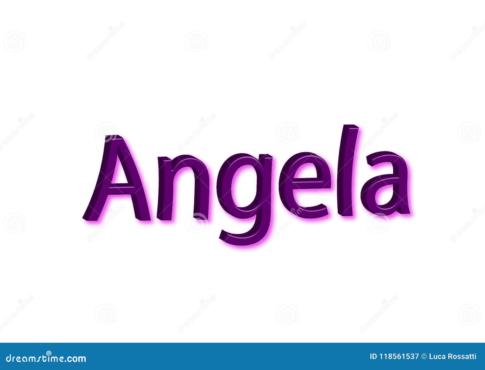 Illustrazione, Nome Angela Isolata in Un Fondo Bianco Illustrazione di ...