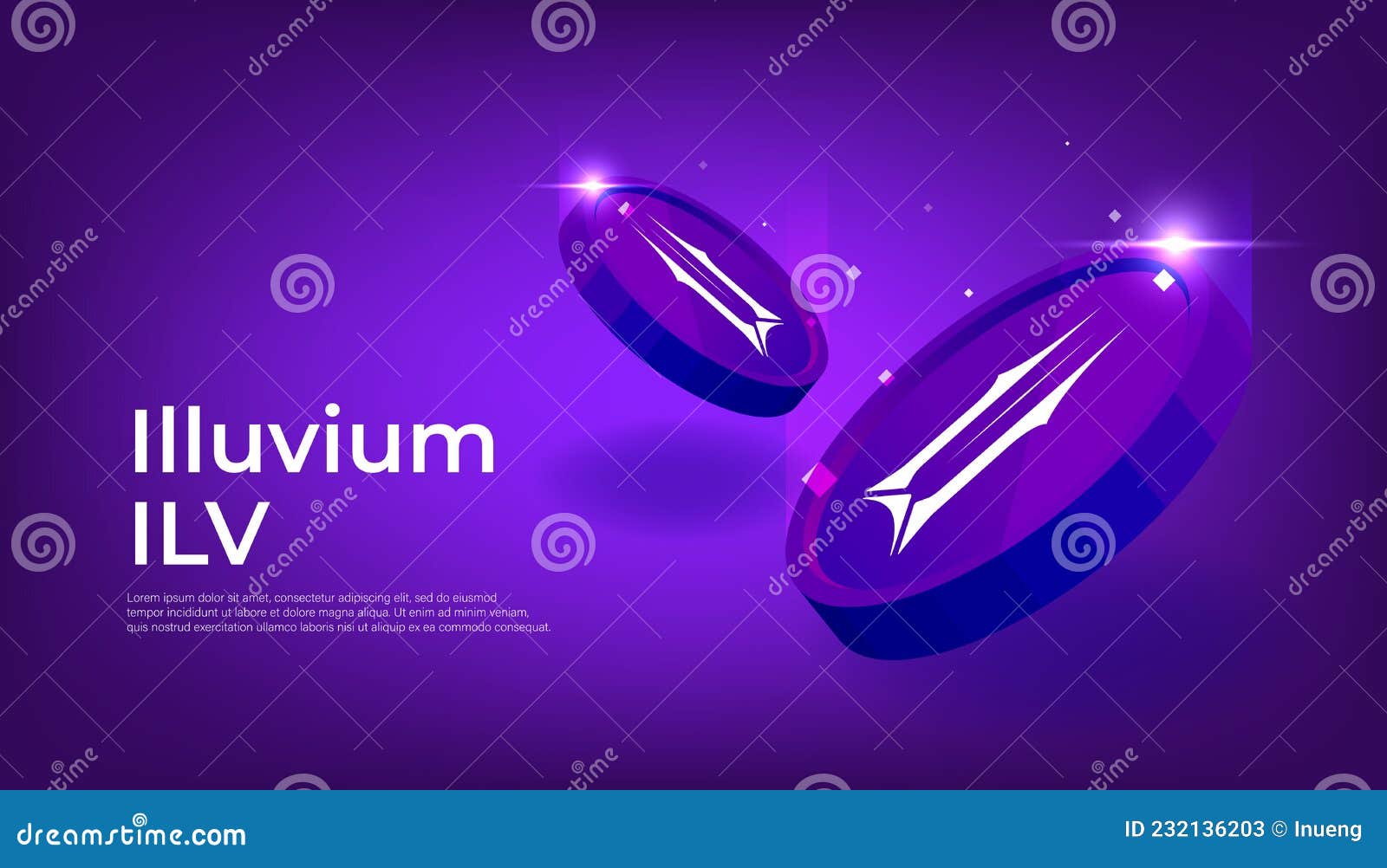 Illuvium ILV Banner. ILV Coin Cryptocurrency Concept Banner Background  Stock Vector - Illustration of business, bitcoin: 232136203