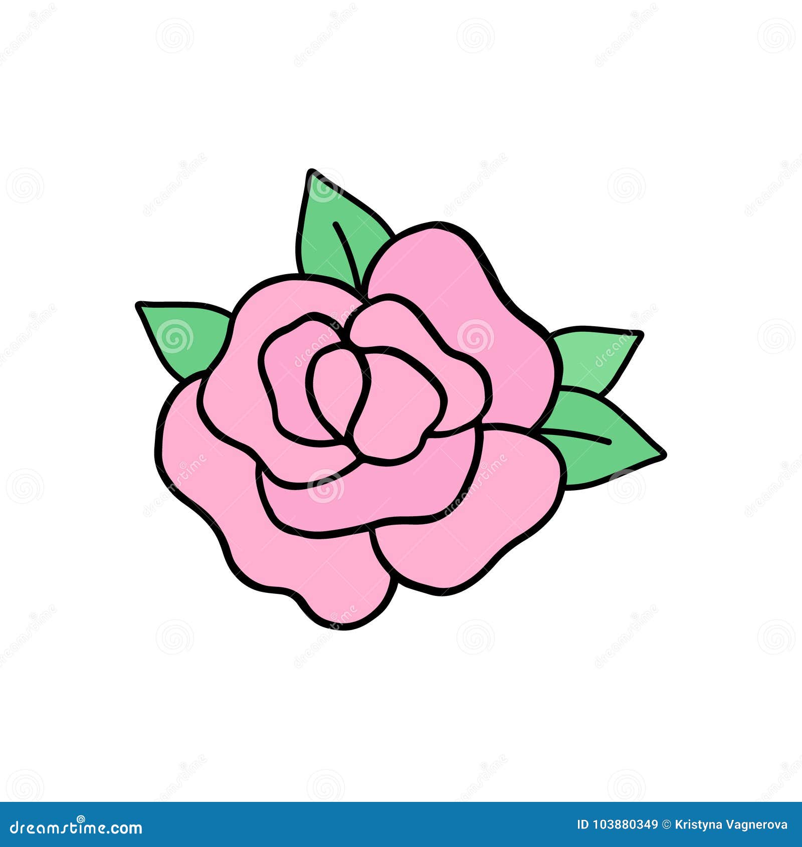 Como desenhar uma Rosa Kawaii - How to draw a Rose Kawaii 