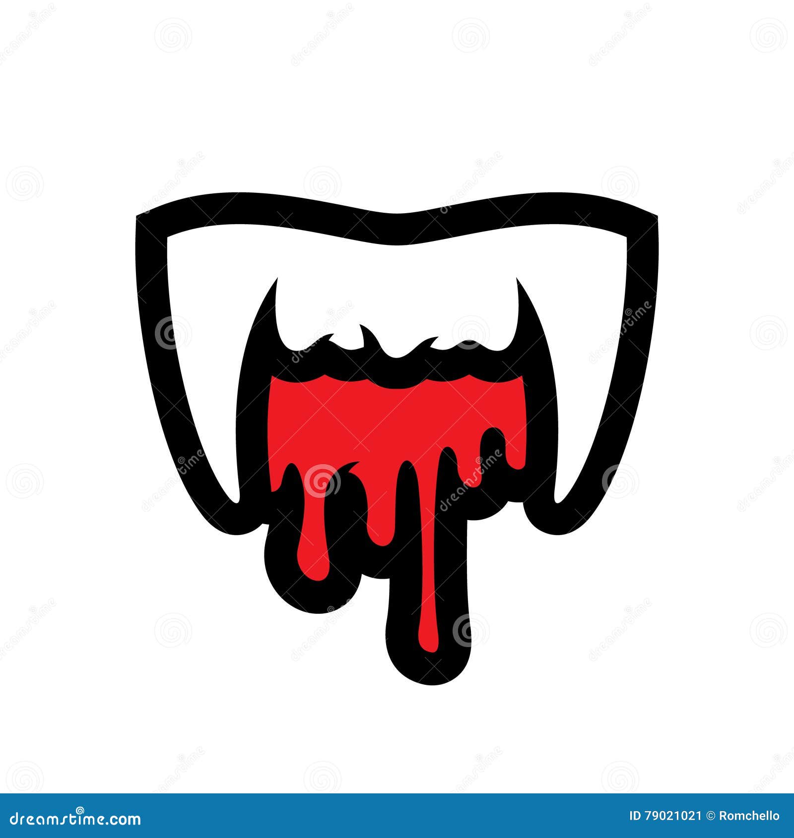 Uma Linha De Gradação Criativa E Quente Desenhando Desenhos Animados Dentes  De Vampiro Ilustração do Vetor - Ilustração de gradiente, dentes: 153113913