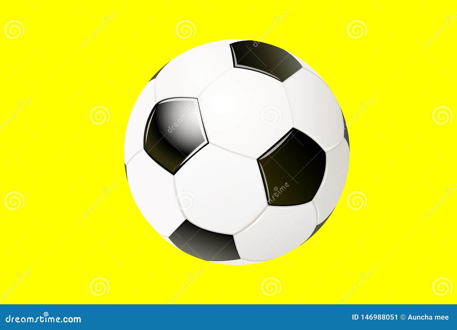 Bola De Futebol Clássica Amarela Preta Isolada Sobre Fundo Amarelo  Ilustração Stock - Ilustração de projeto, profissional: 186074123