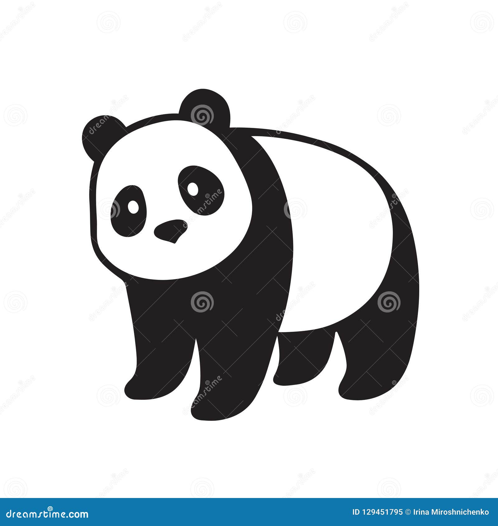 Desenho de corpo inteiro do panda gigante estilizado. ícone de