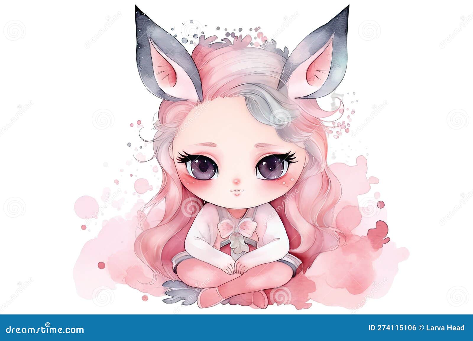 Ilustração De Aquarela Kawaii De Anime De Menina Fofa Gerada Por Ai  Ilustração Stock - Ilustração de arte, cartoon: 274115256