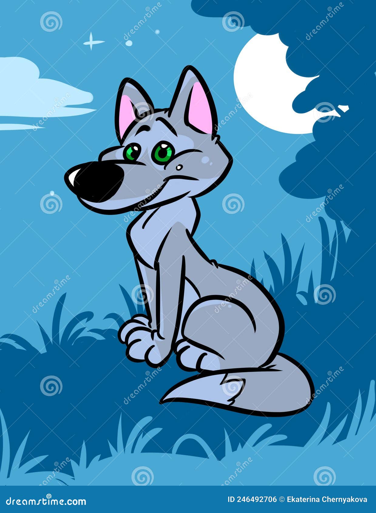 Personagem de desenho animado Animal Wolf - Logotipo, Gráficos